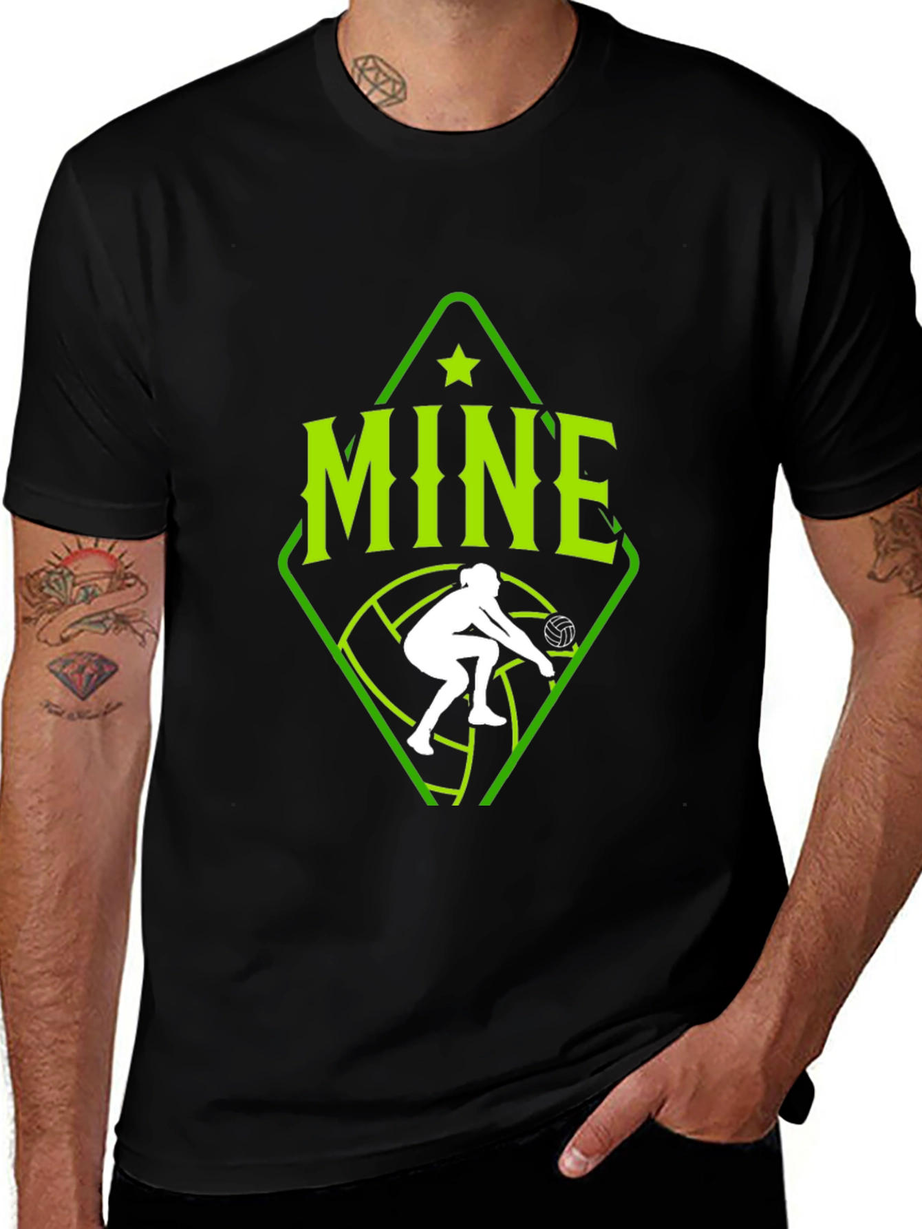 Camiseta Negra de Voleibol - Diseño Mío