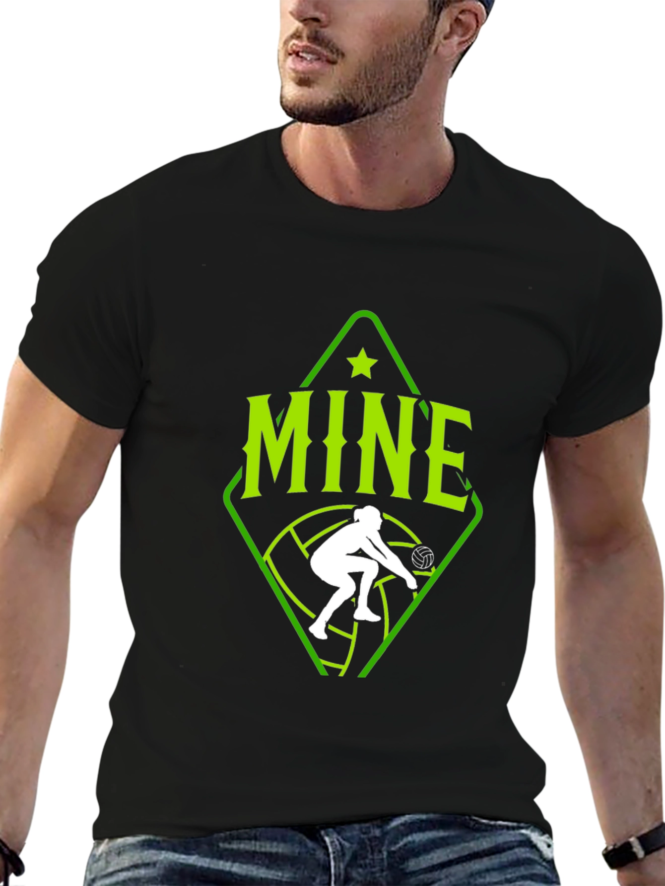 Camiseta Negra de Voleibol - Diseño Mío