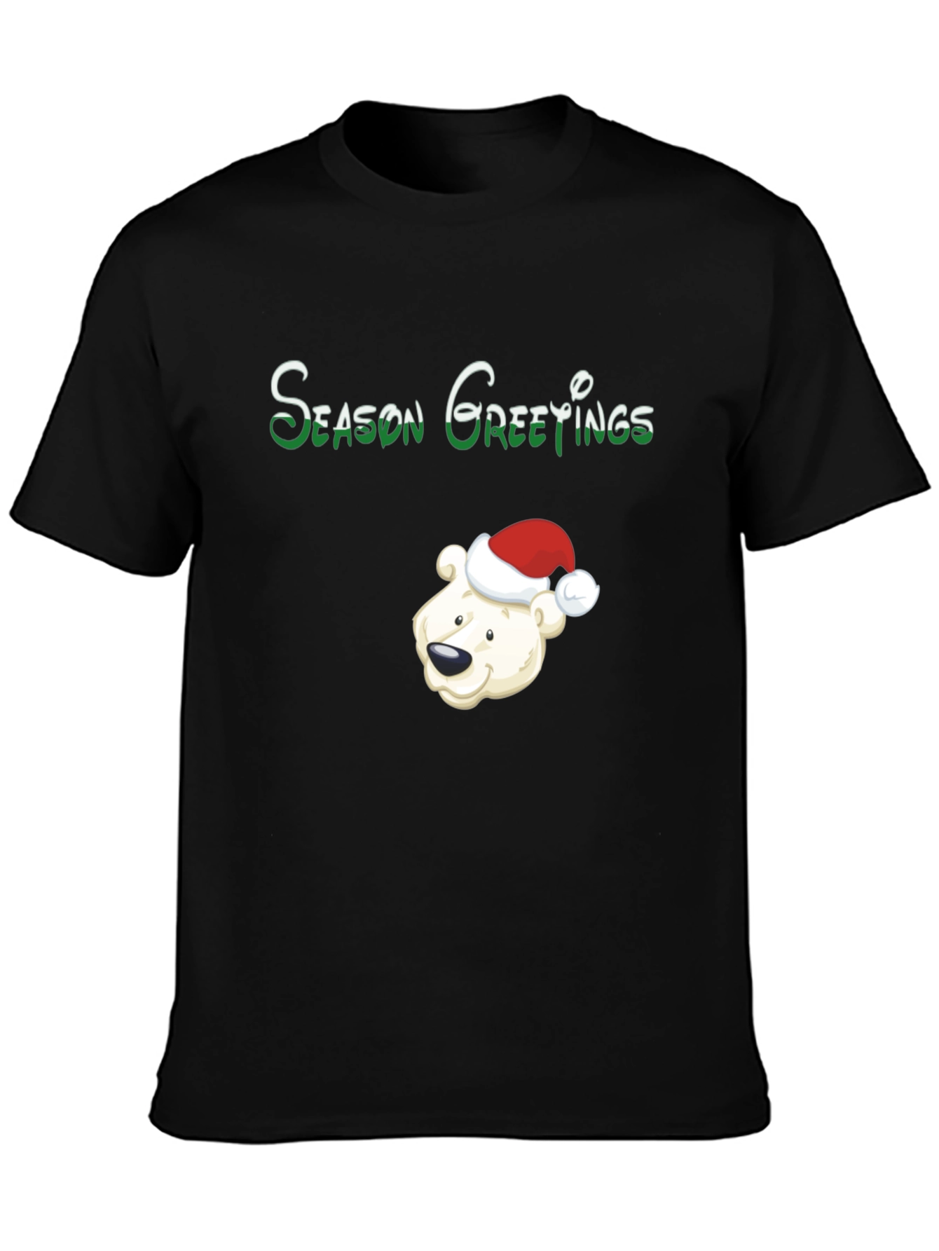 Camiseta Negra Navideña Oso Polar
