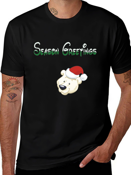 Camiseta Negra Navideña Oso Polar