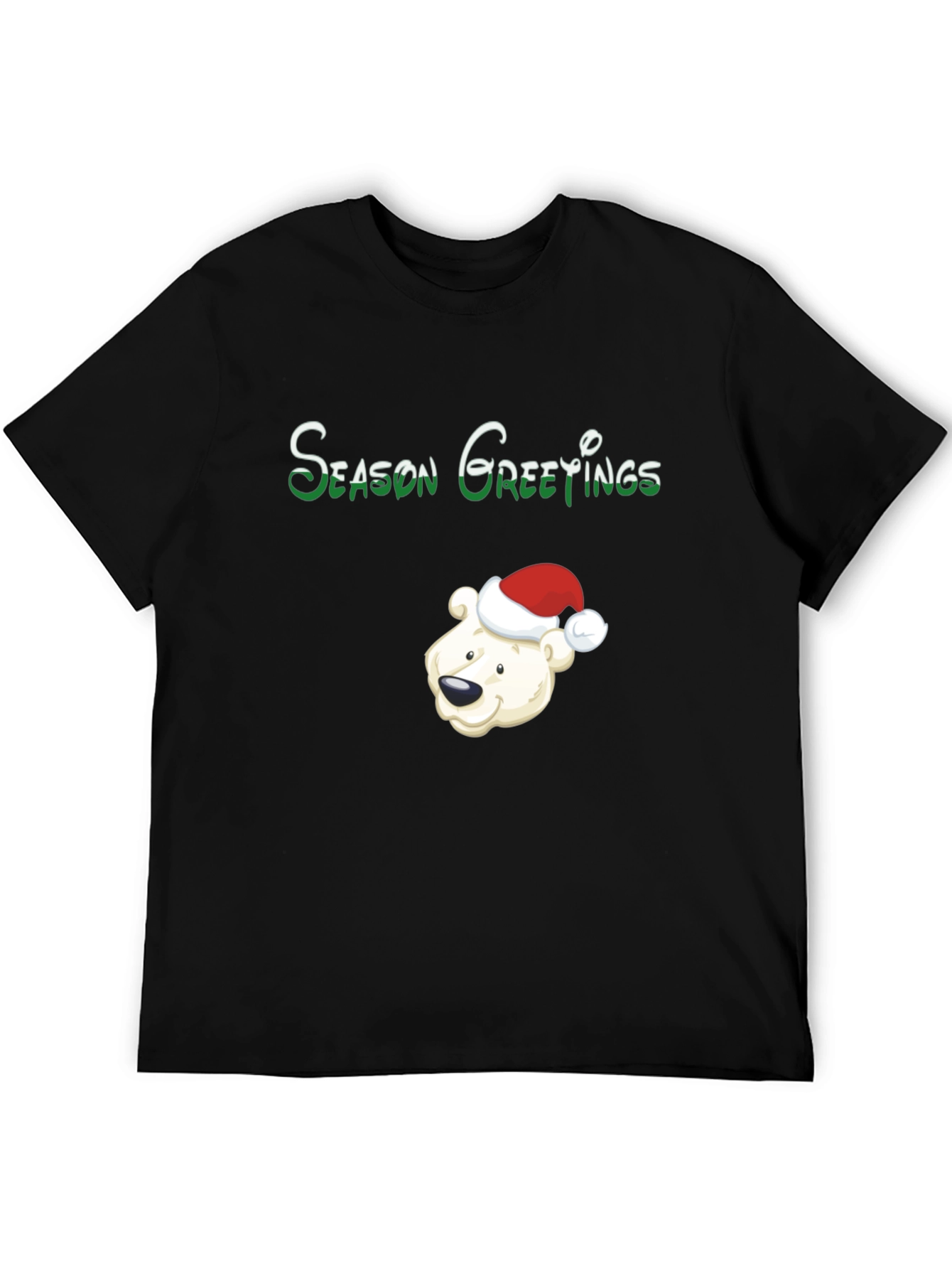 Camiseta Negra Navideña Oso Polar