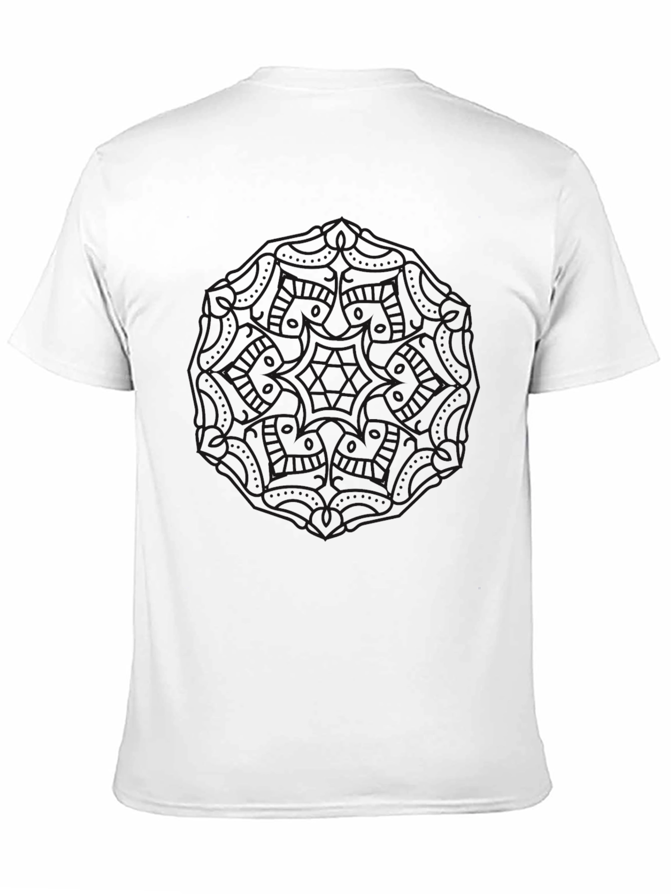 Camiseta Negra Estampada Mandala para Hombre