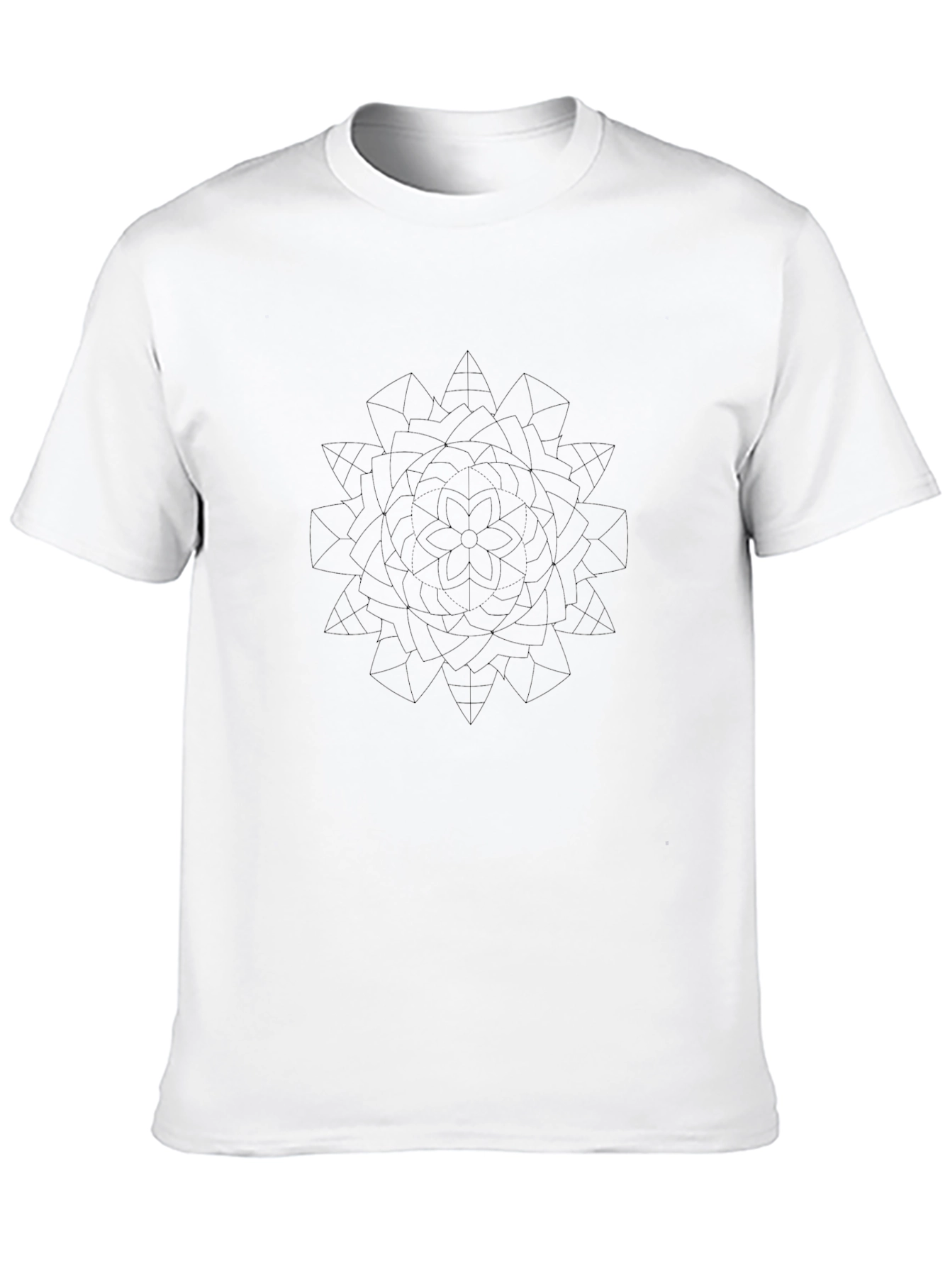 Camiseta Negra Mandala Geométrica Hombre Casual