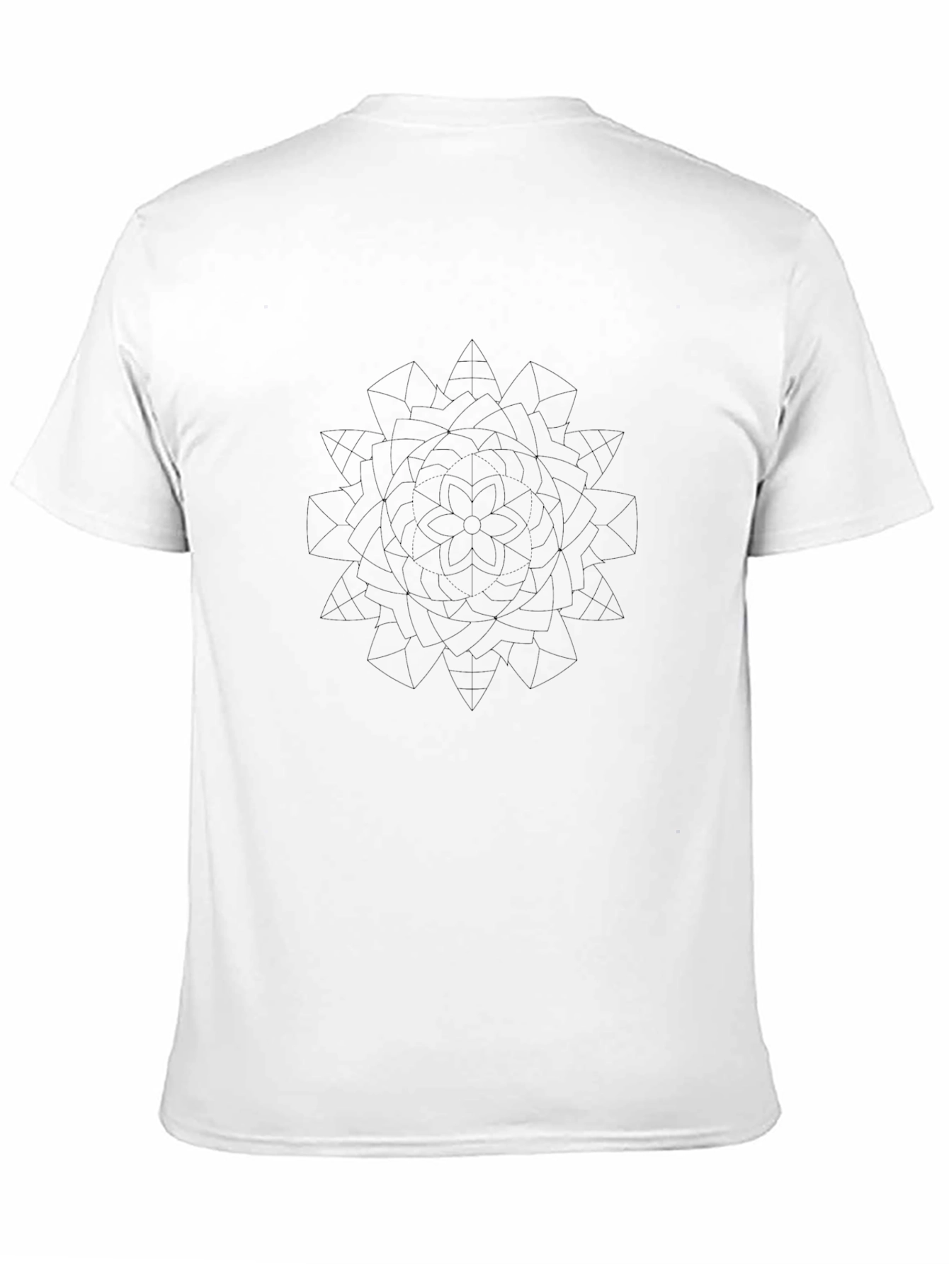 Camiseta Negra Mandala Geométrica Hombre Casual