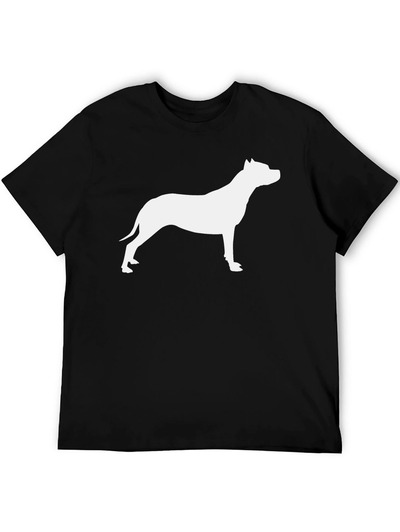 Camiseta Negra con Silueta de Perro Pitbull
