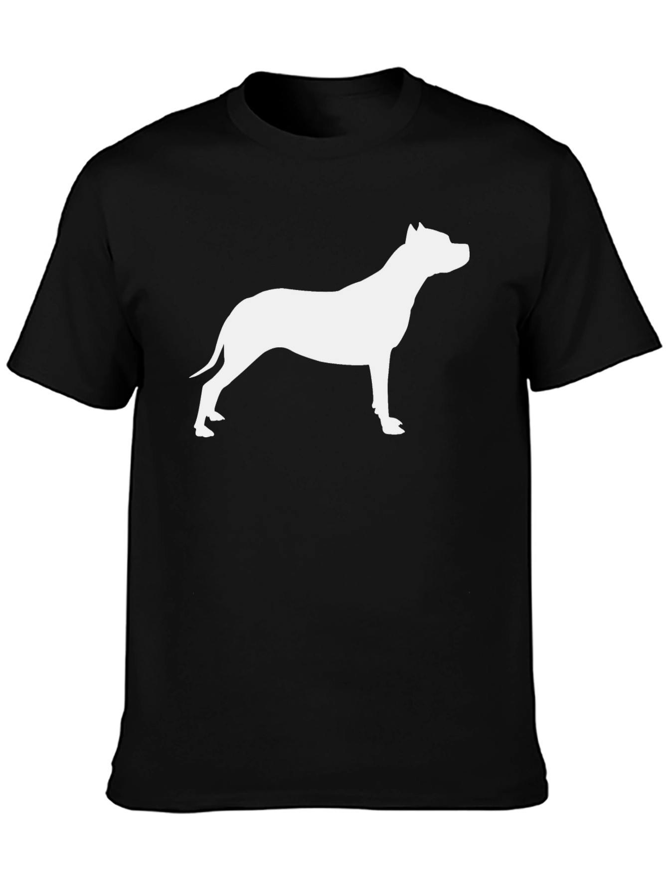 Camiseta Negra con Silueta de Perro Pitbull