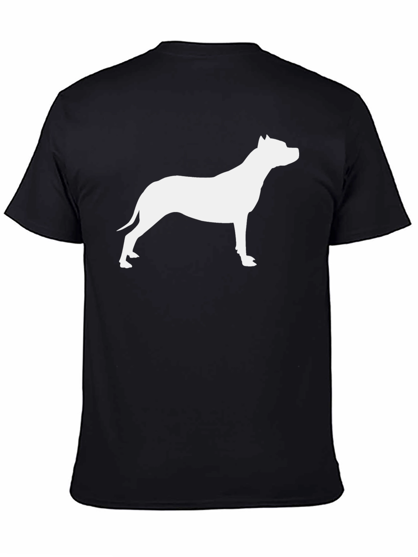 Camiseta Negra con Silueta de Perro Pitbull