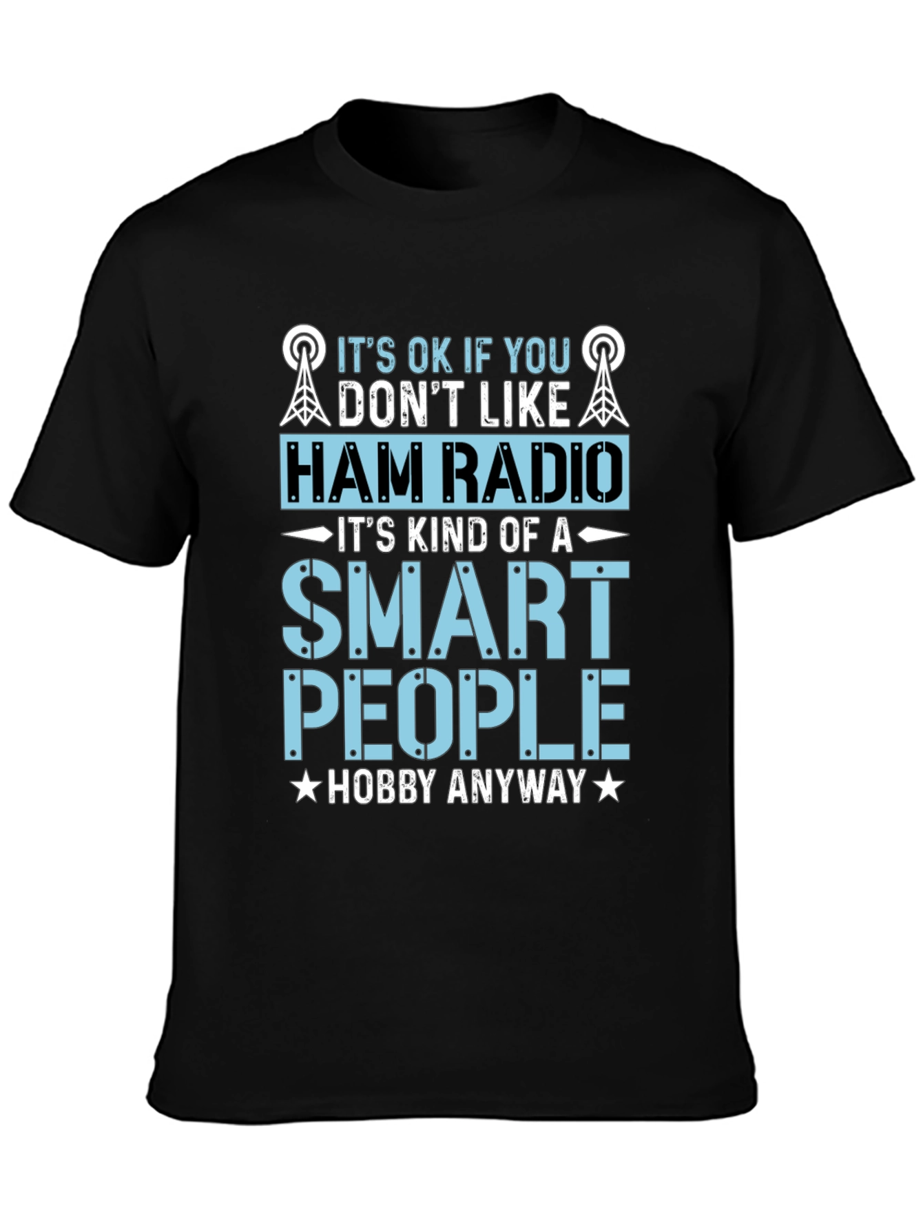 Camiseta Negra Radioaficionado - Hobby Inteligente