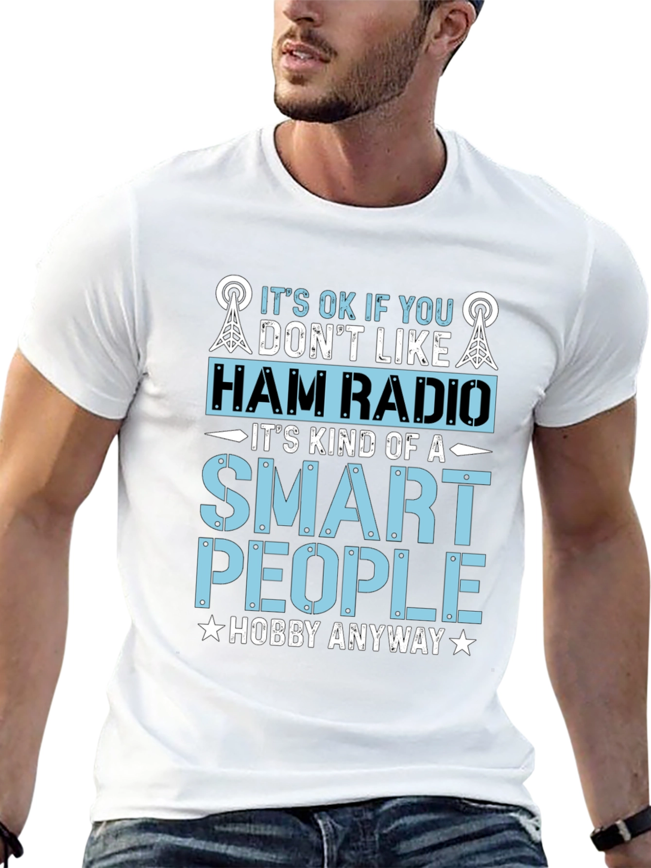 Camiseta Negra Radioaficionado - Hobby Inteligente