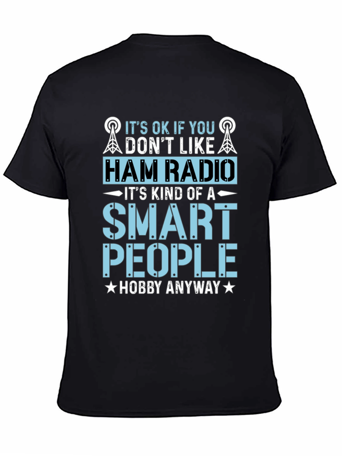Camiseta Negra Radioaficionado - Hobby Inteligente