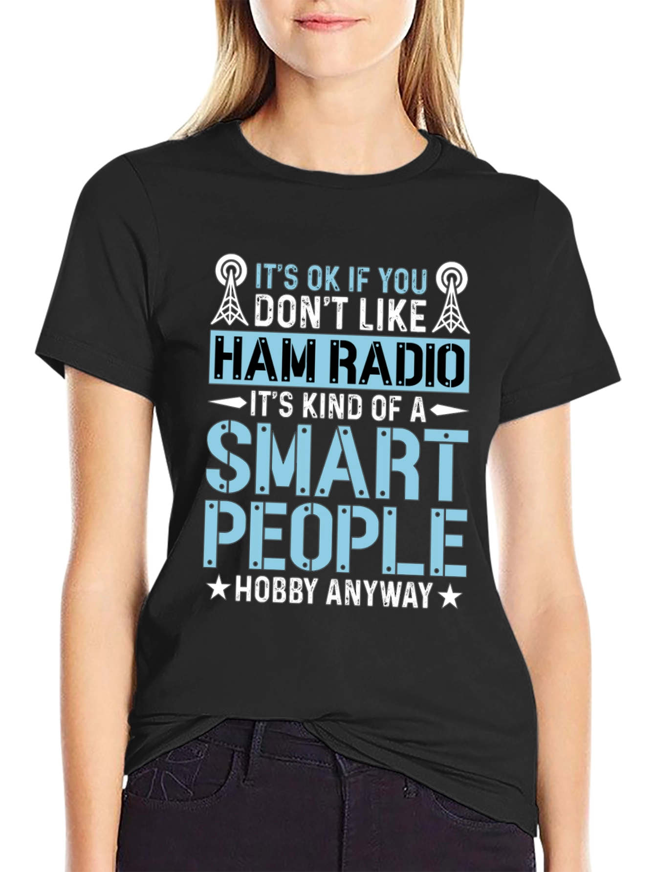 Camiseta Negra Radioaficionado - Hobby Inteligente