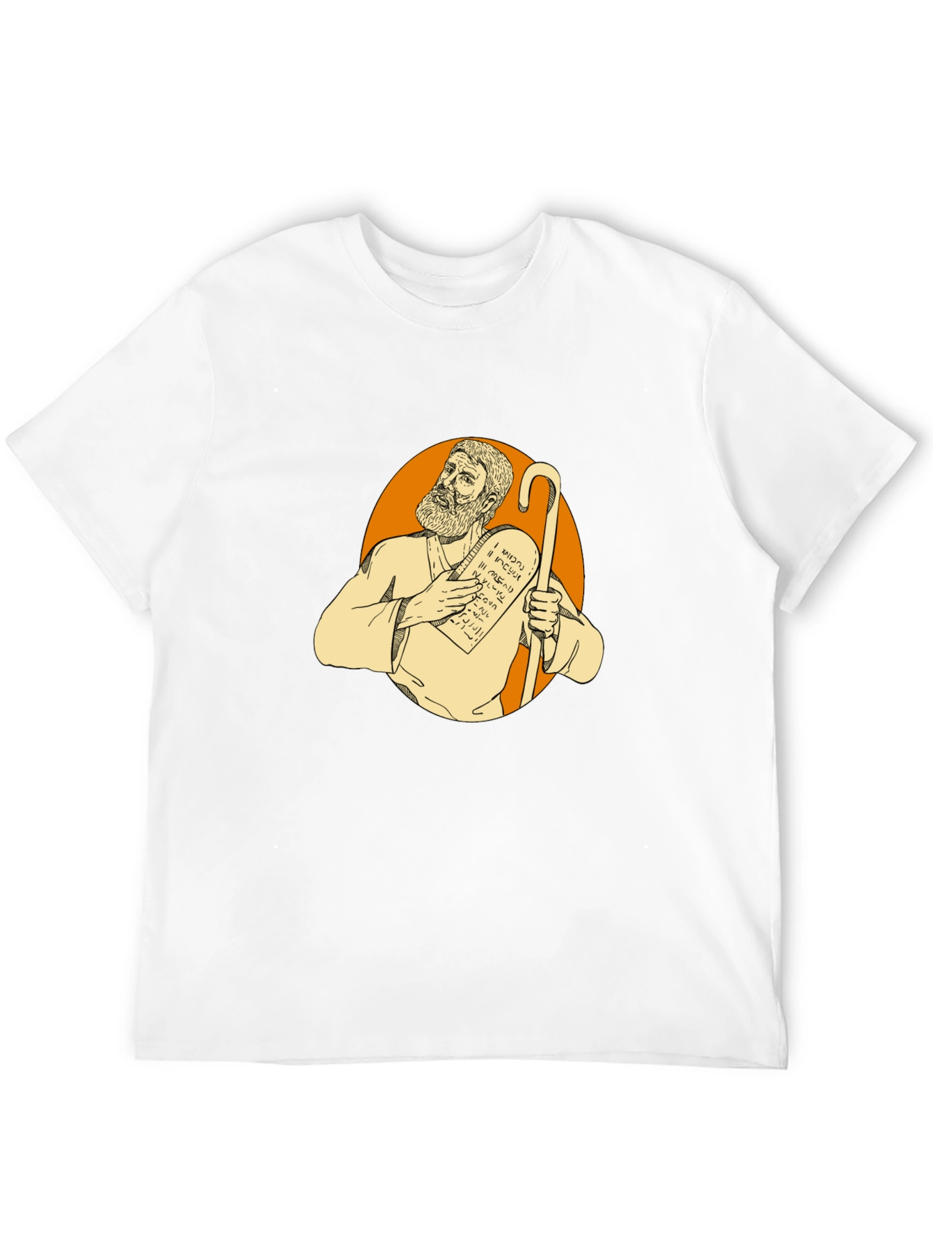 Camiseta Negra con Diseño de Moisés