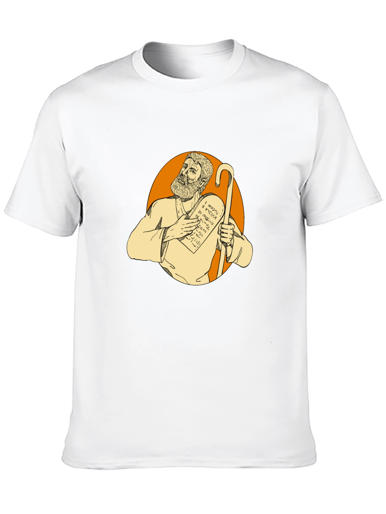 Camiseta Negra con Diseño de Moisés