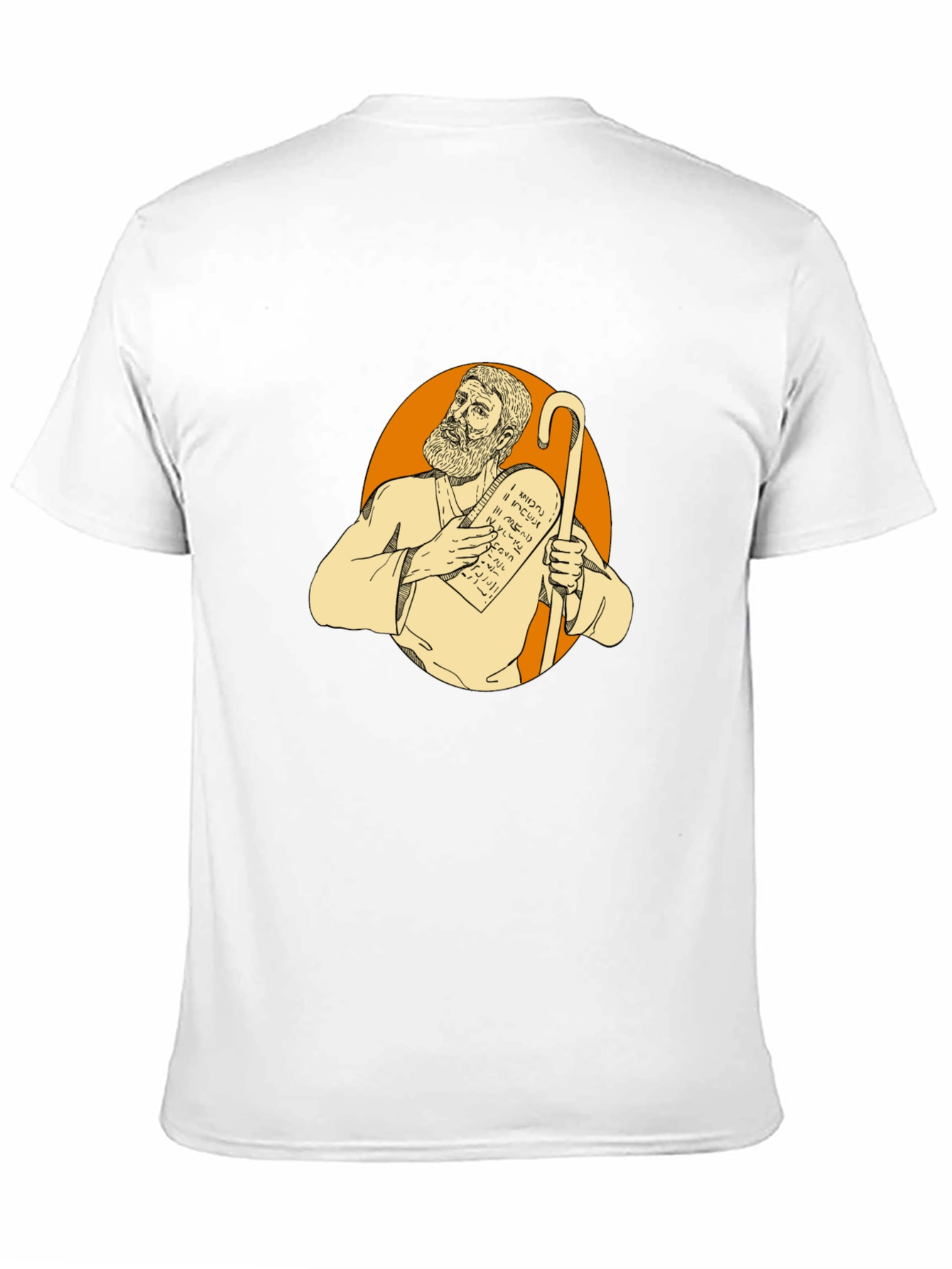 Camiseta Negra con Diseño de Moisés