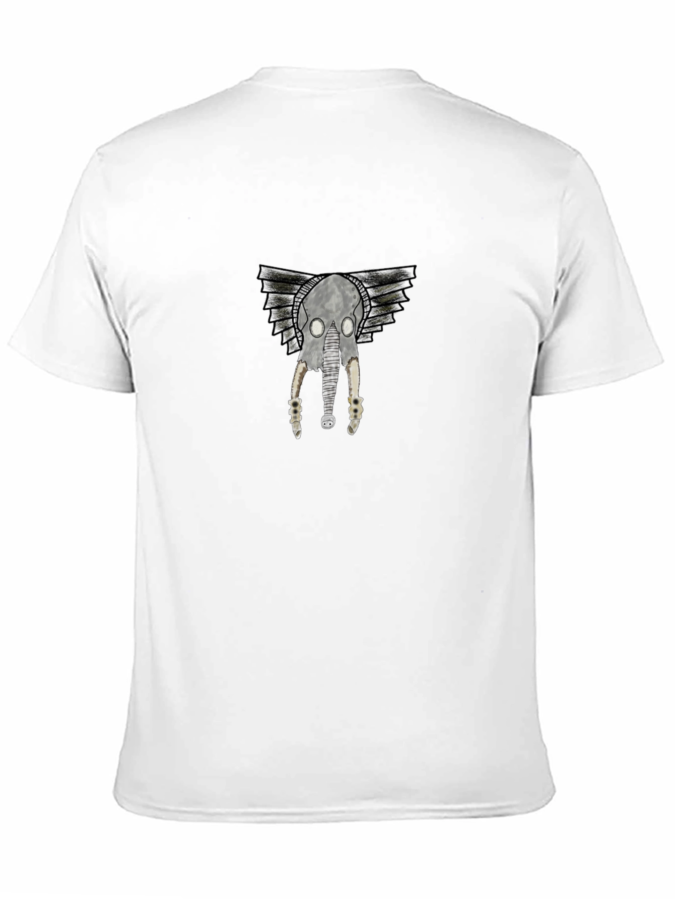 Camiseta Negra con Diseño de Cráneo Alado