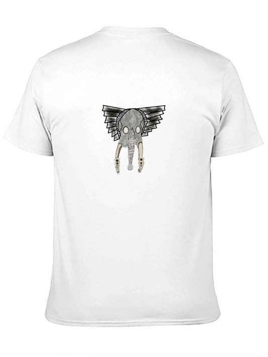 Camiseta Negra con Diseño de Cráneo Alado