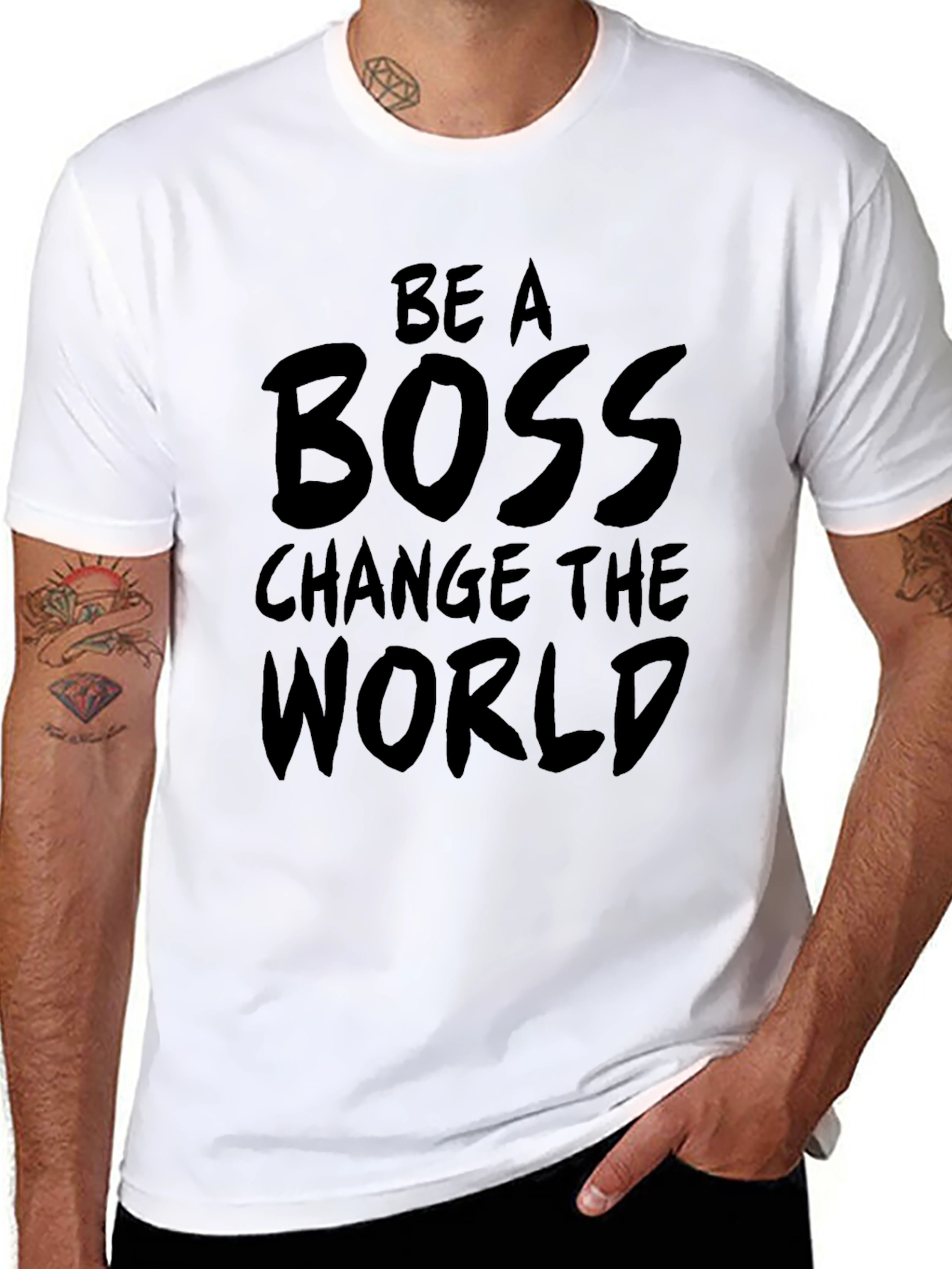 Camiseta Negra Be A Boss Change The World