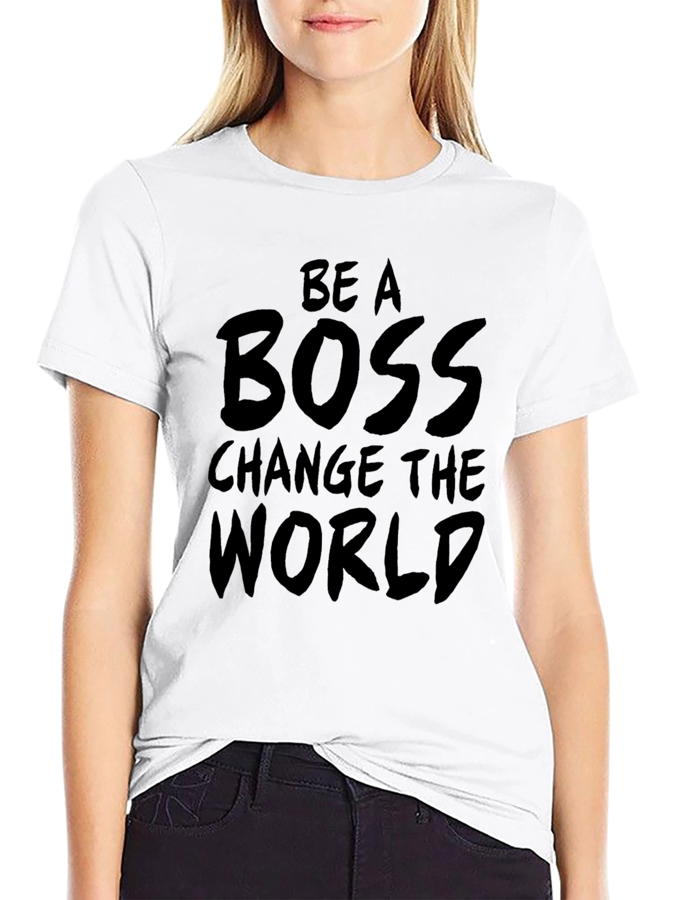 Camiseta Negra Be A Boss Change The World
