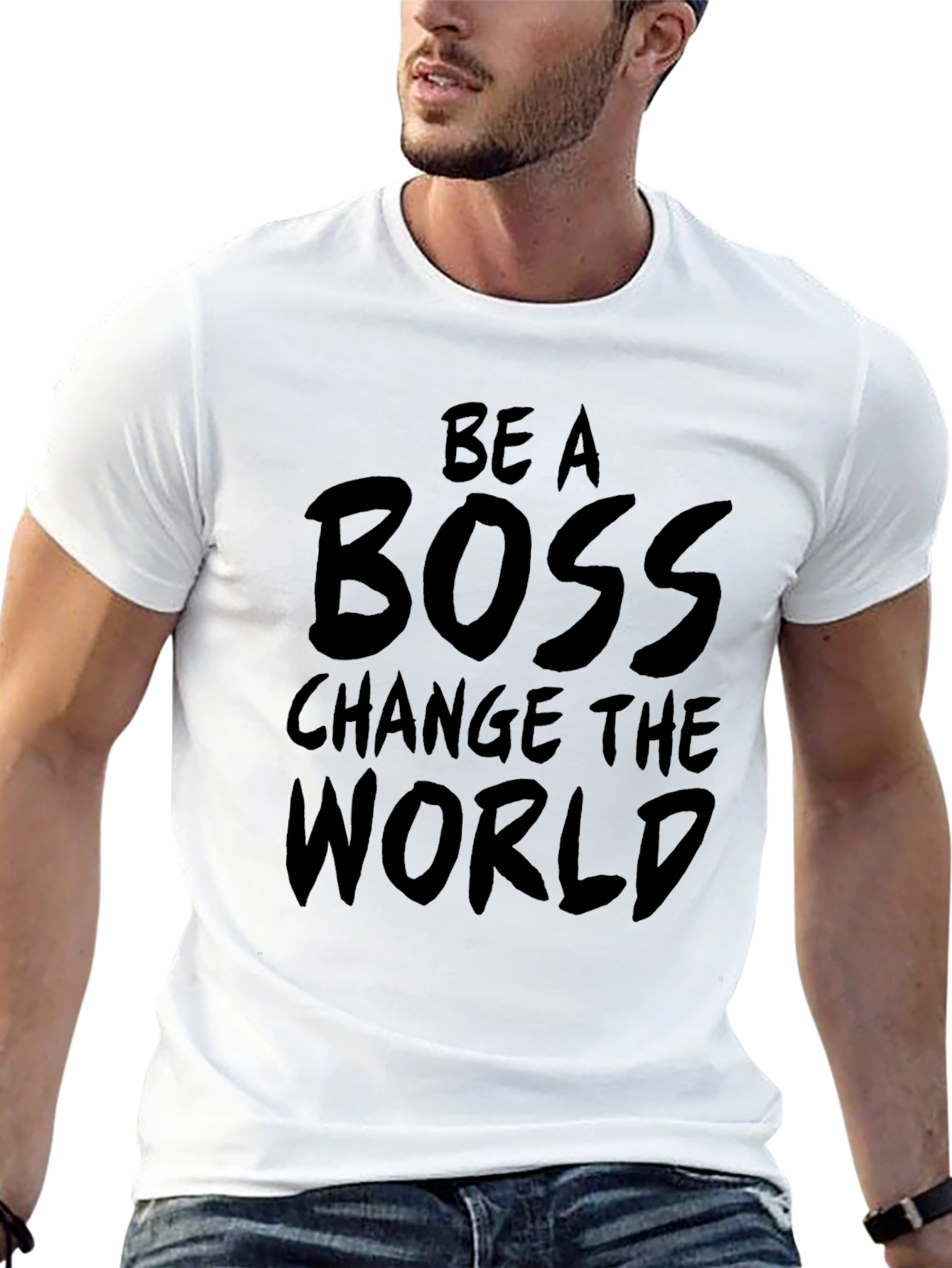 Camiseta Negra Be A Boss Change The World