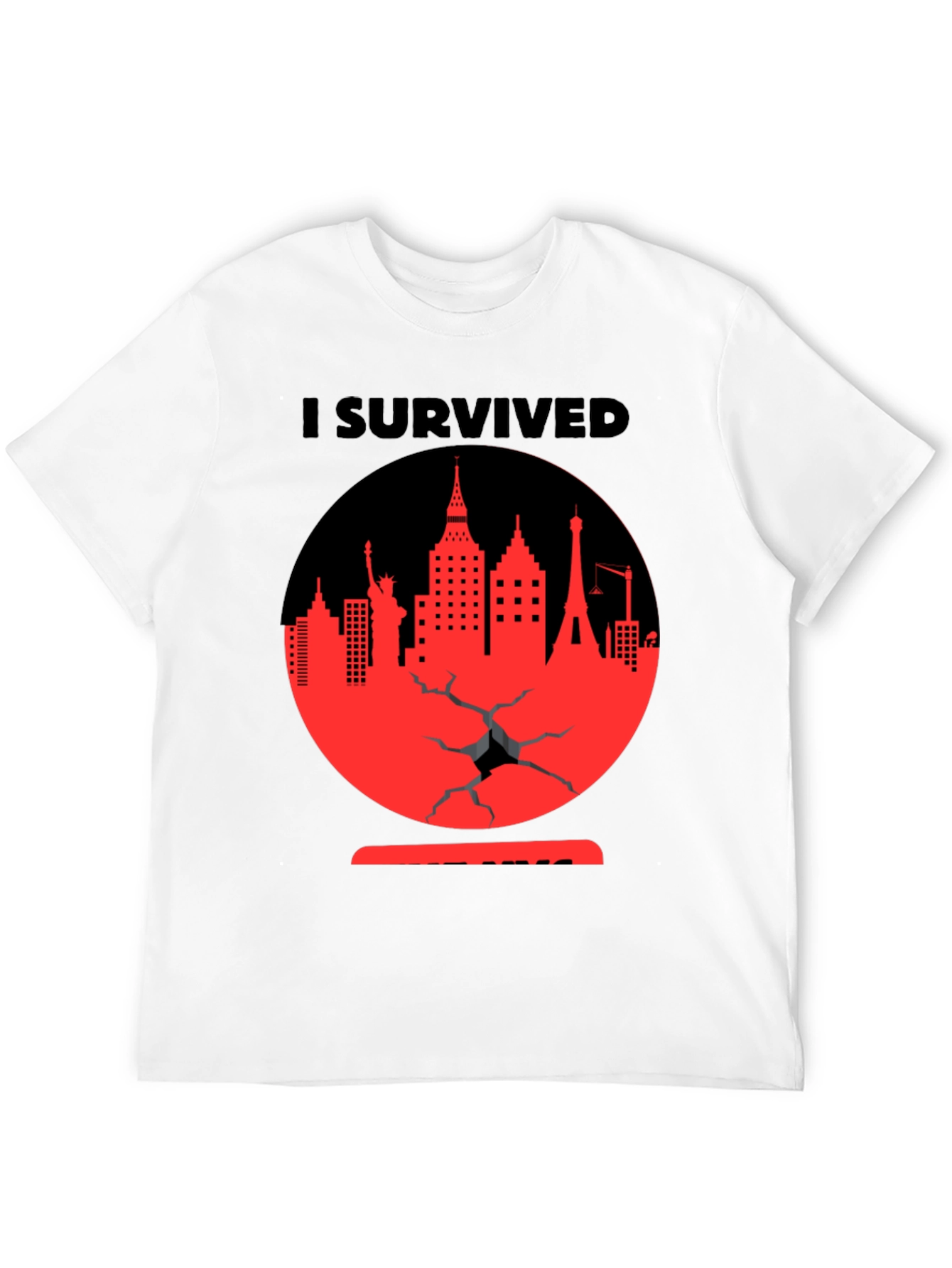 Camiseta Negra Yo Sobreviví Diseño Urbano Rojo