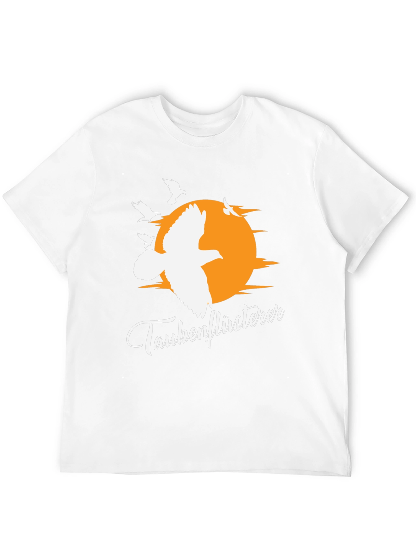 Camiseta Negra Taubenflüsterer con Diseño de Aves