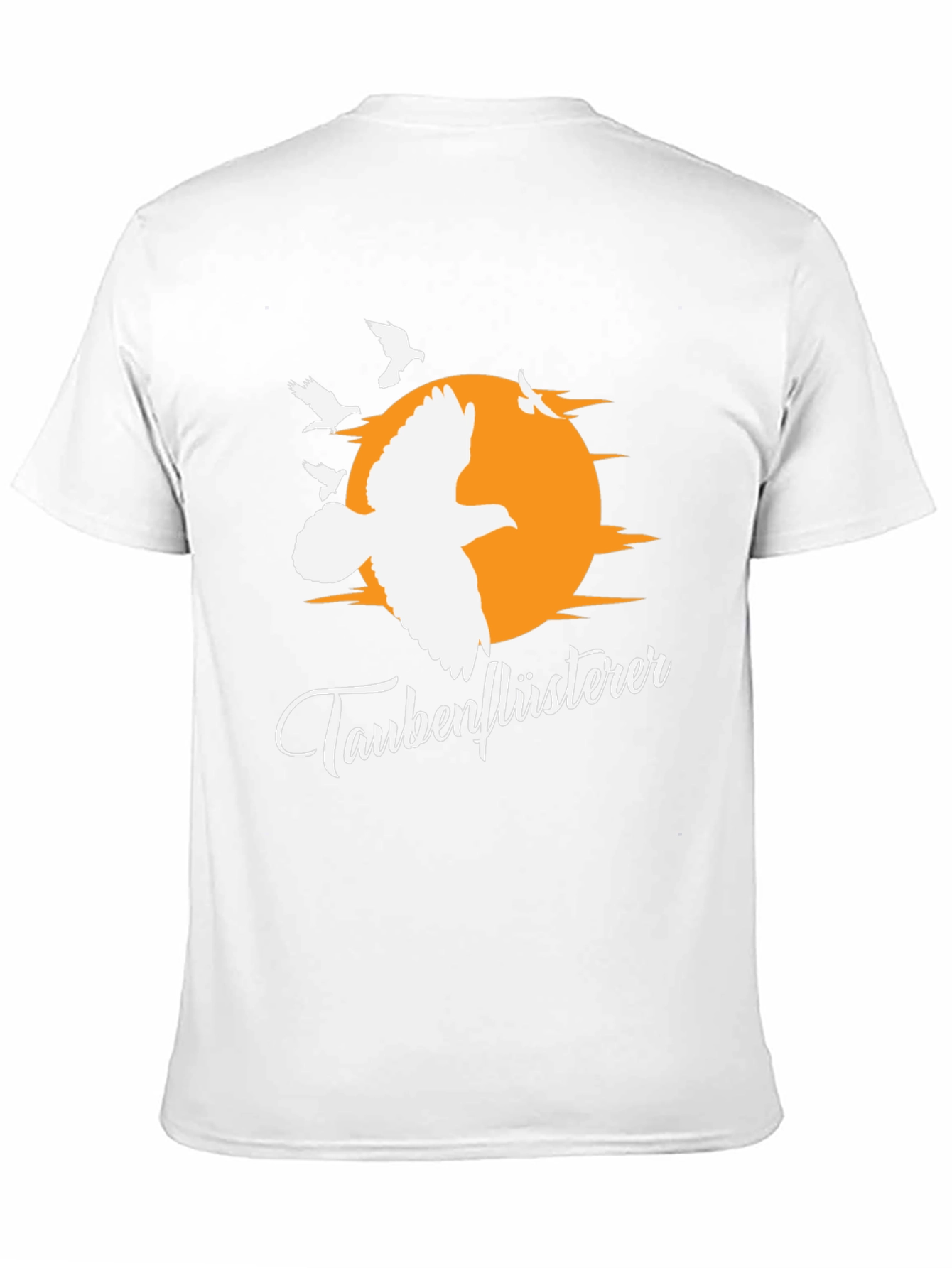 Camiseta Negra Taubenflüsterer con Diseño de Aves