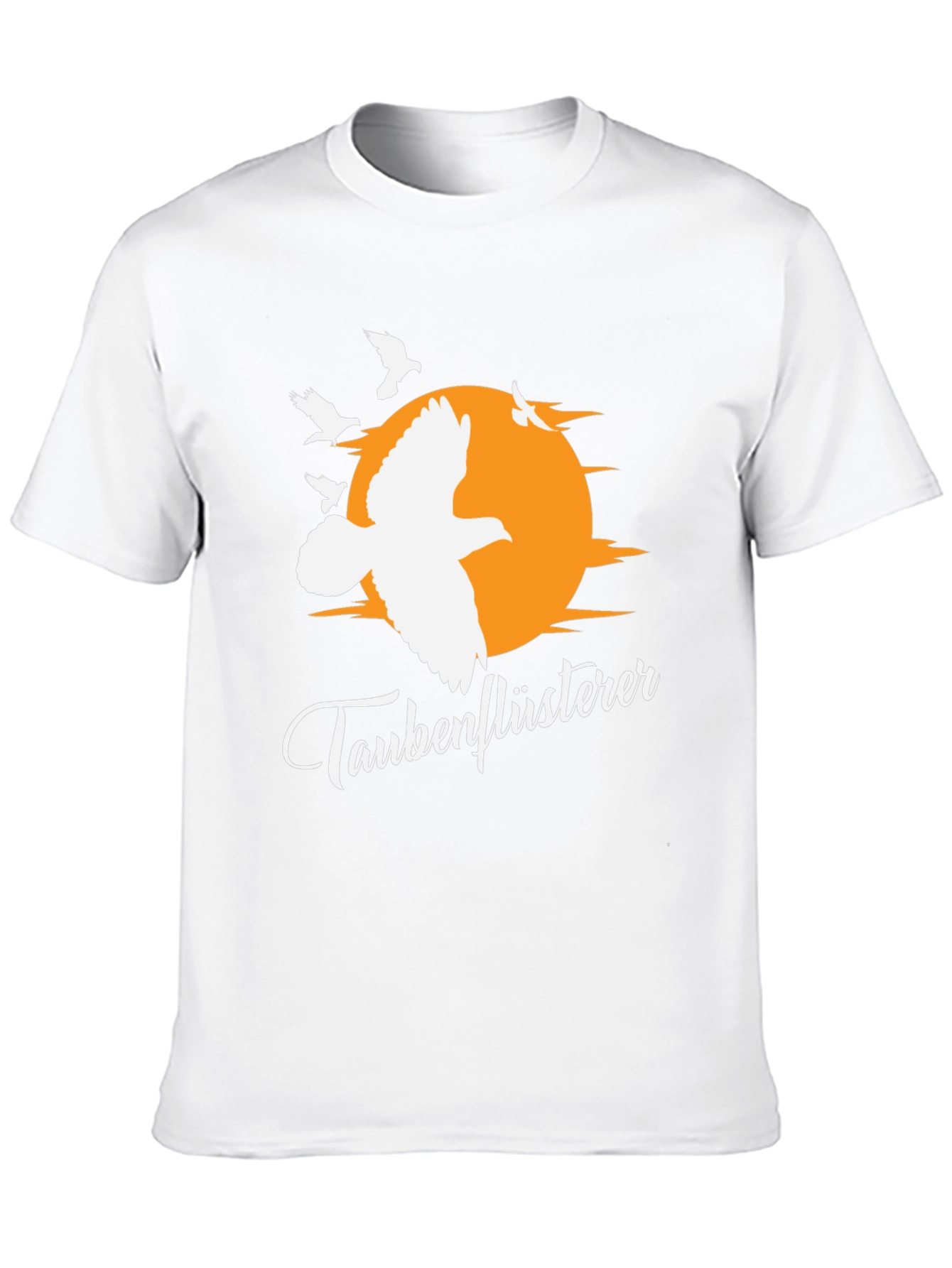 Camiseta Negra Taubenflüsterer con Diseño de Aves
