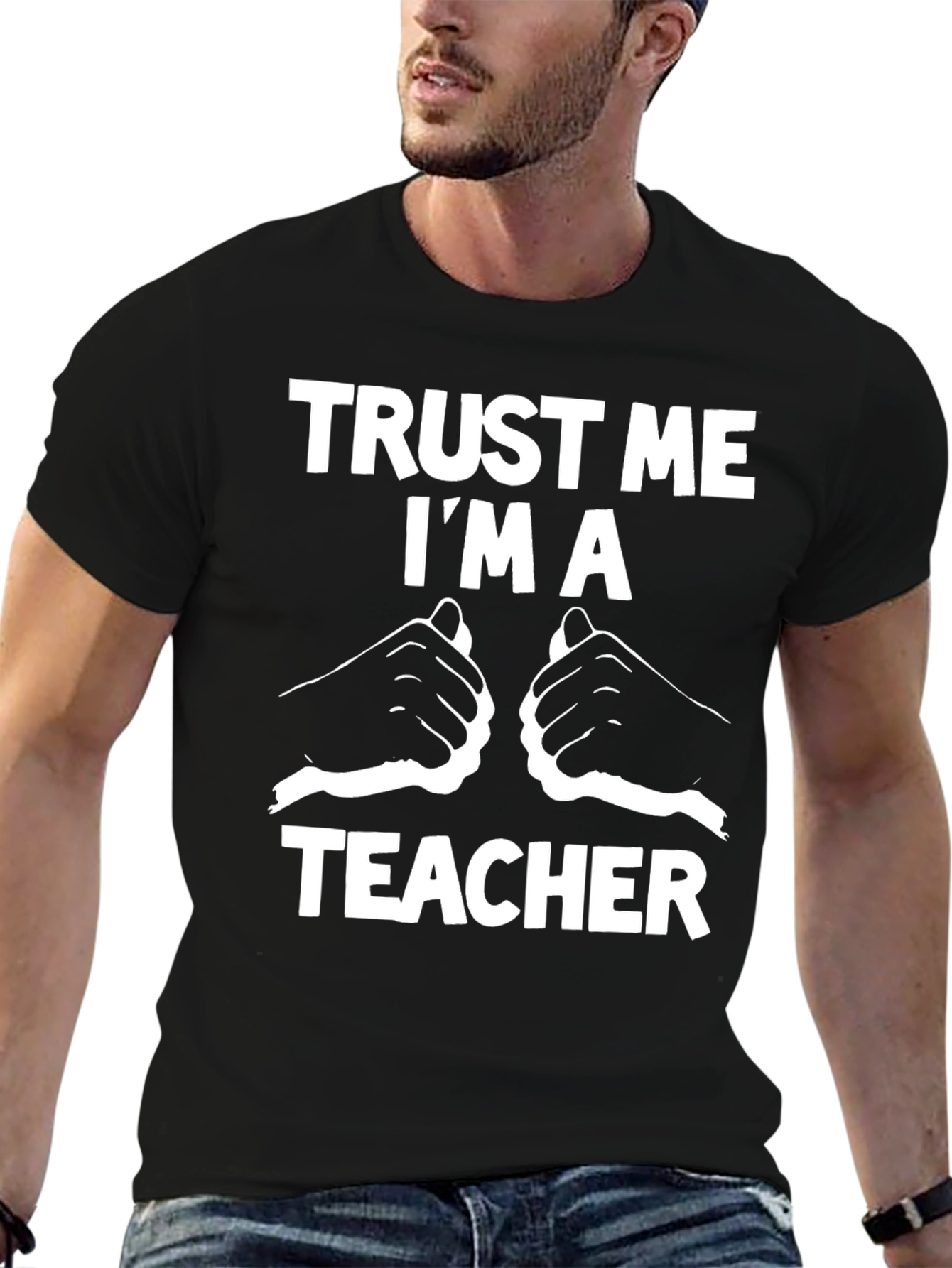 Camiseta Negra: Confía en mí Soy Profesor