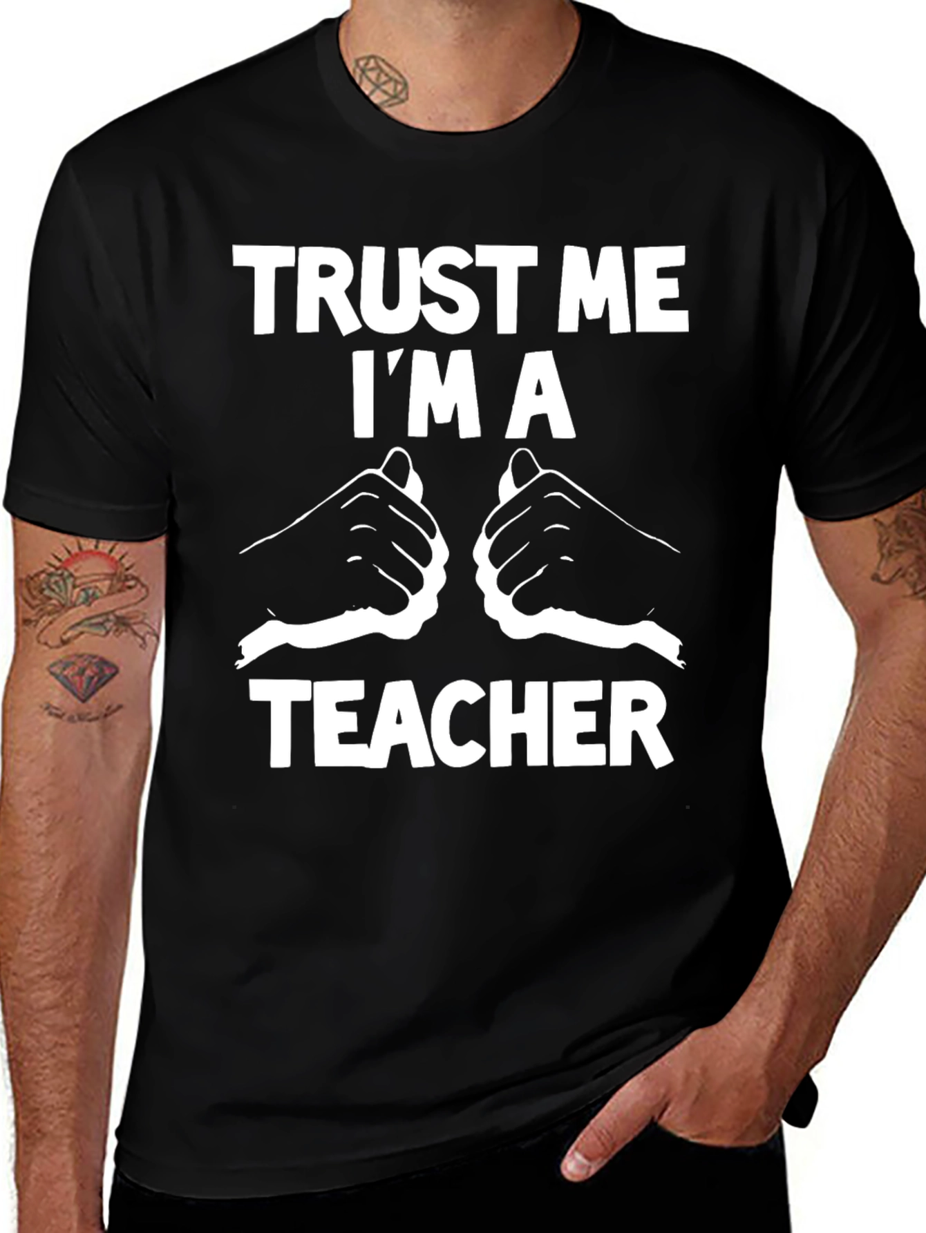 Camiseta Negra: Confía en mí Soy Profesor