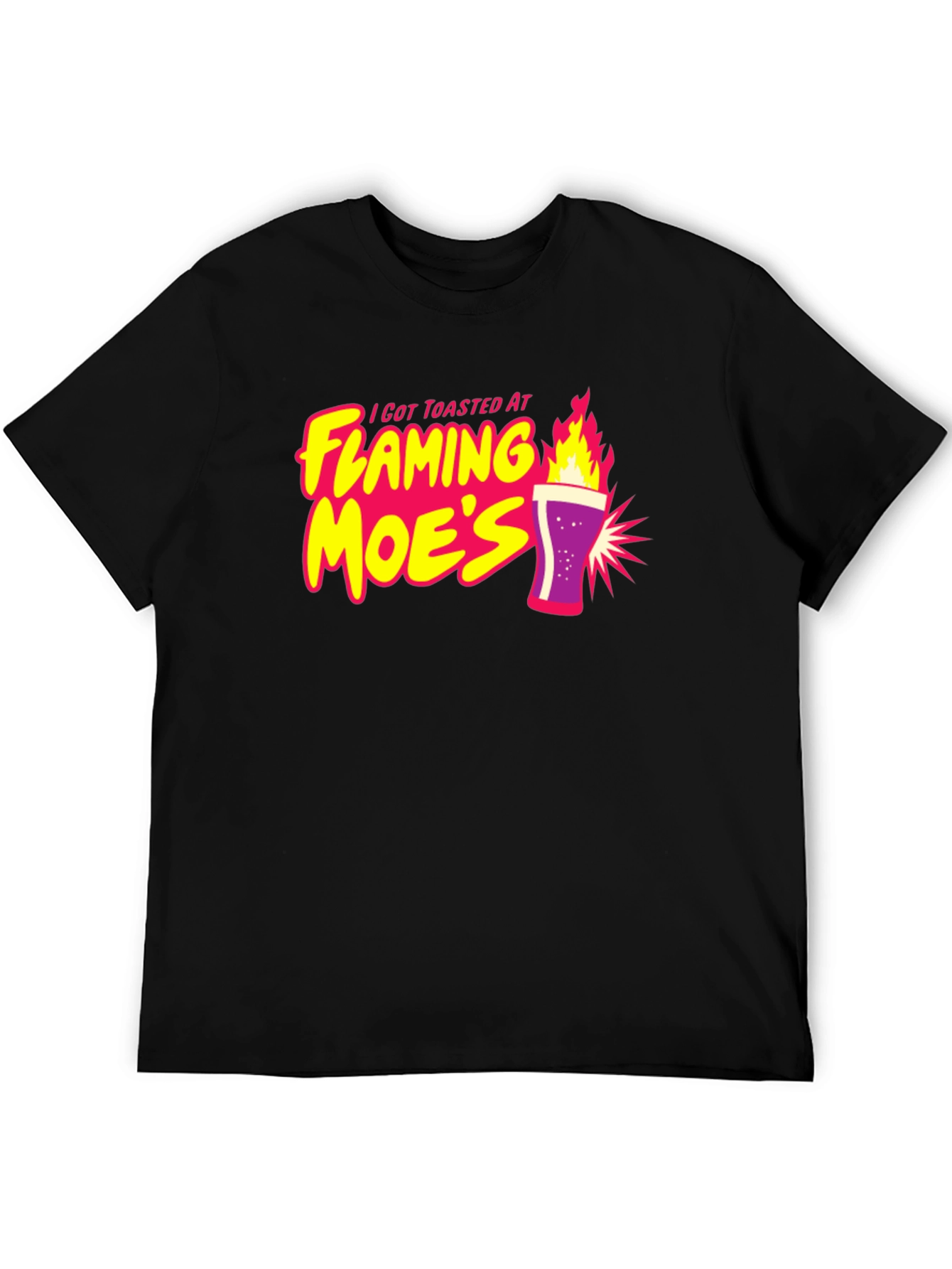Camiseta Negra con Diseño Flaming Moes