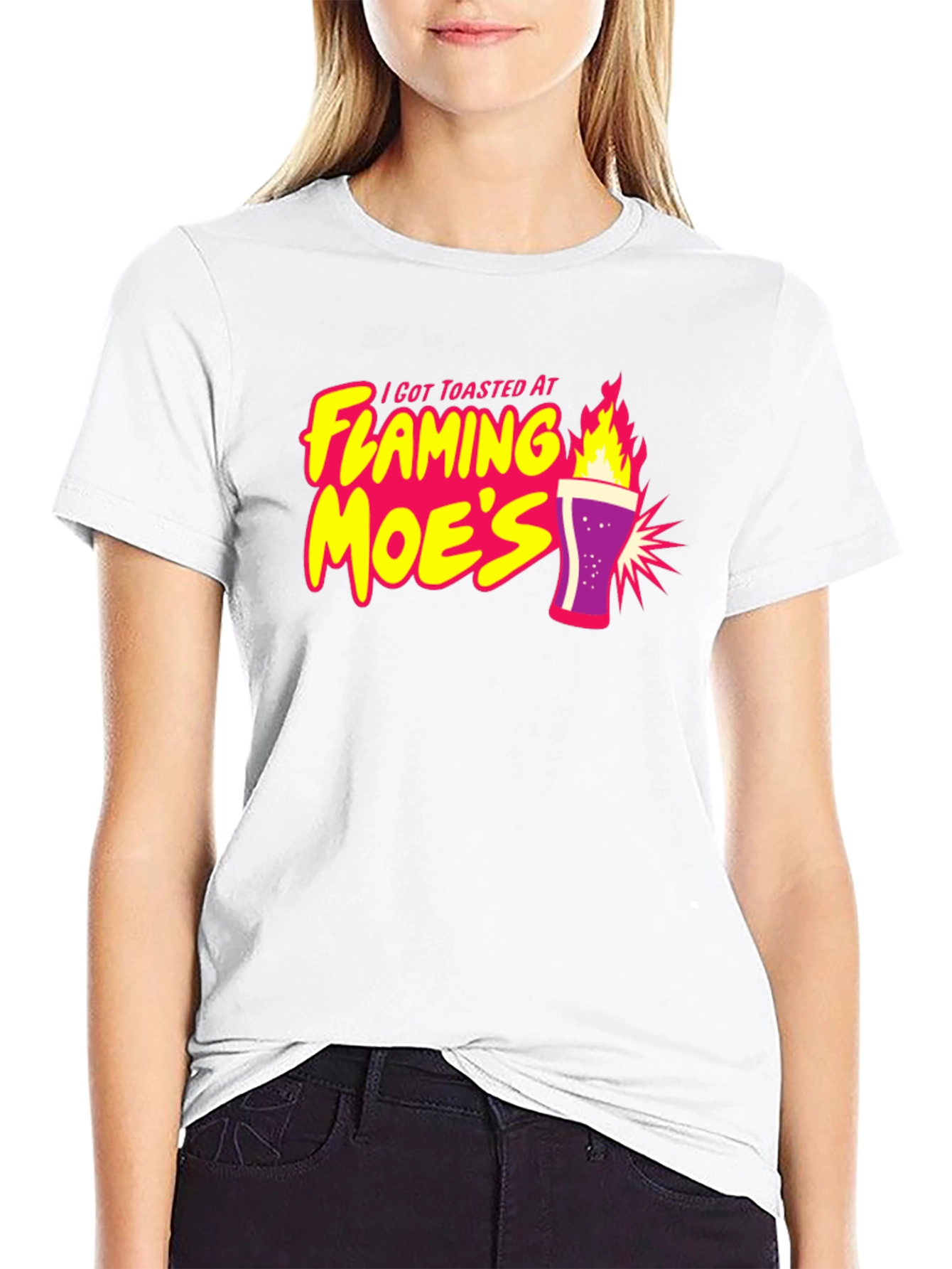 Camiseta Negra con Diseño Flaming Moes