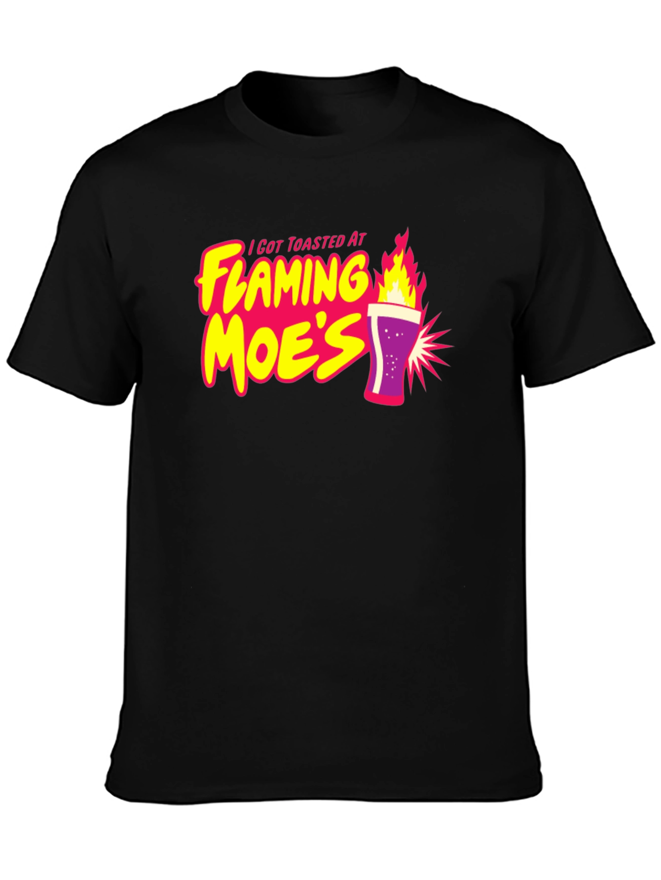 Camiseta Negra con Diseño Flaming Moes