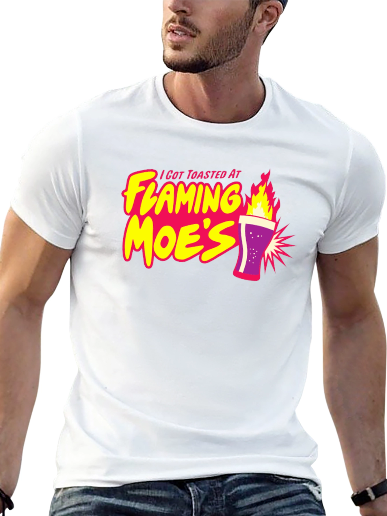 Camiseta Negra con Diseño Flaming Moes