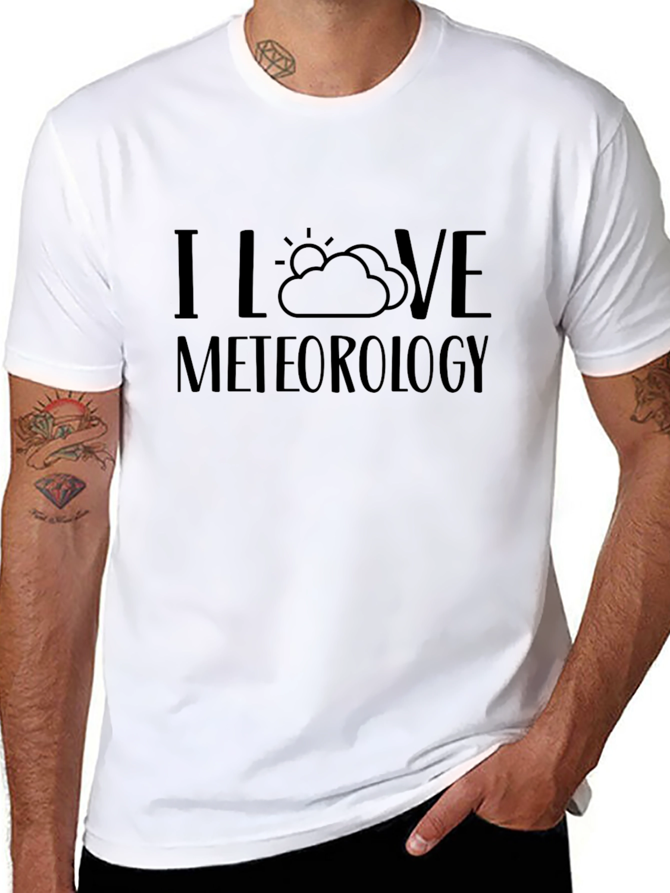 Camiseta Negra Amo la Meteorología Casual
