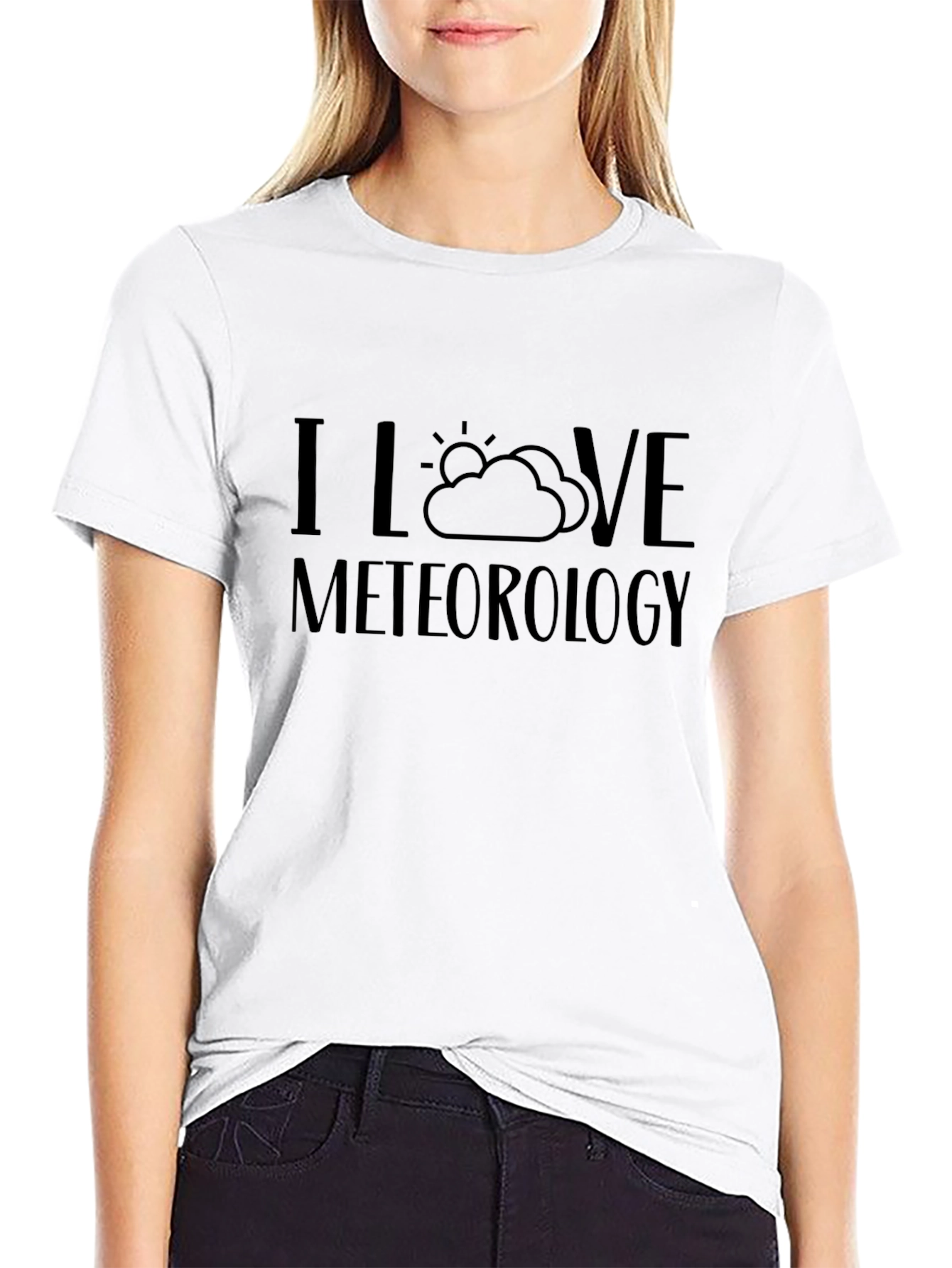 Camiseta Negra Amo la Meteorología Casual