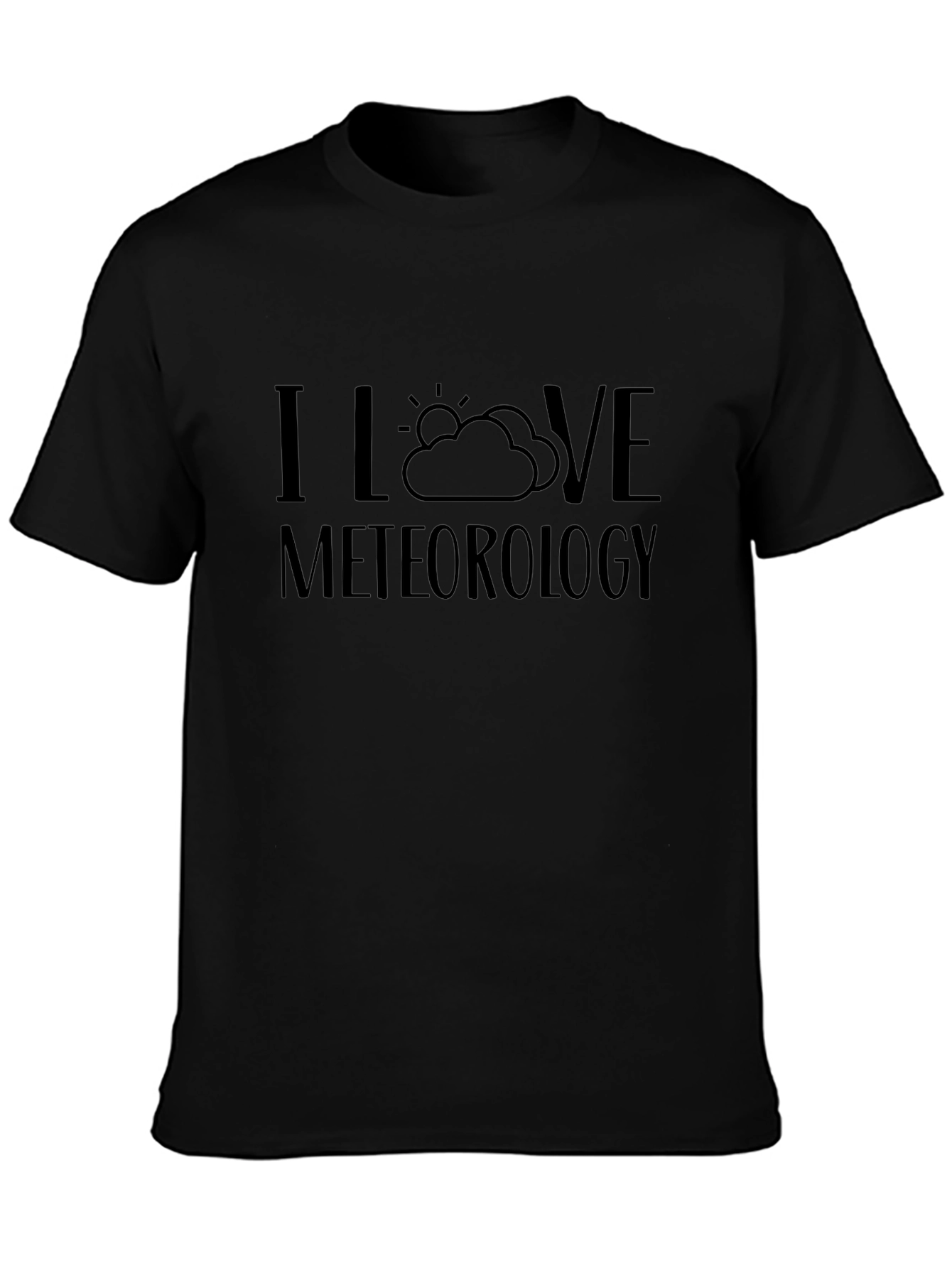 Camiseta Negra Amo la Meteorología Casual