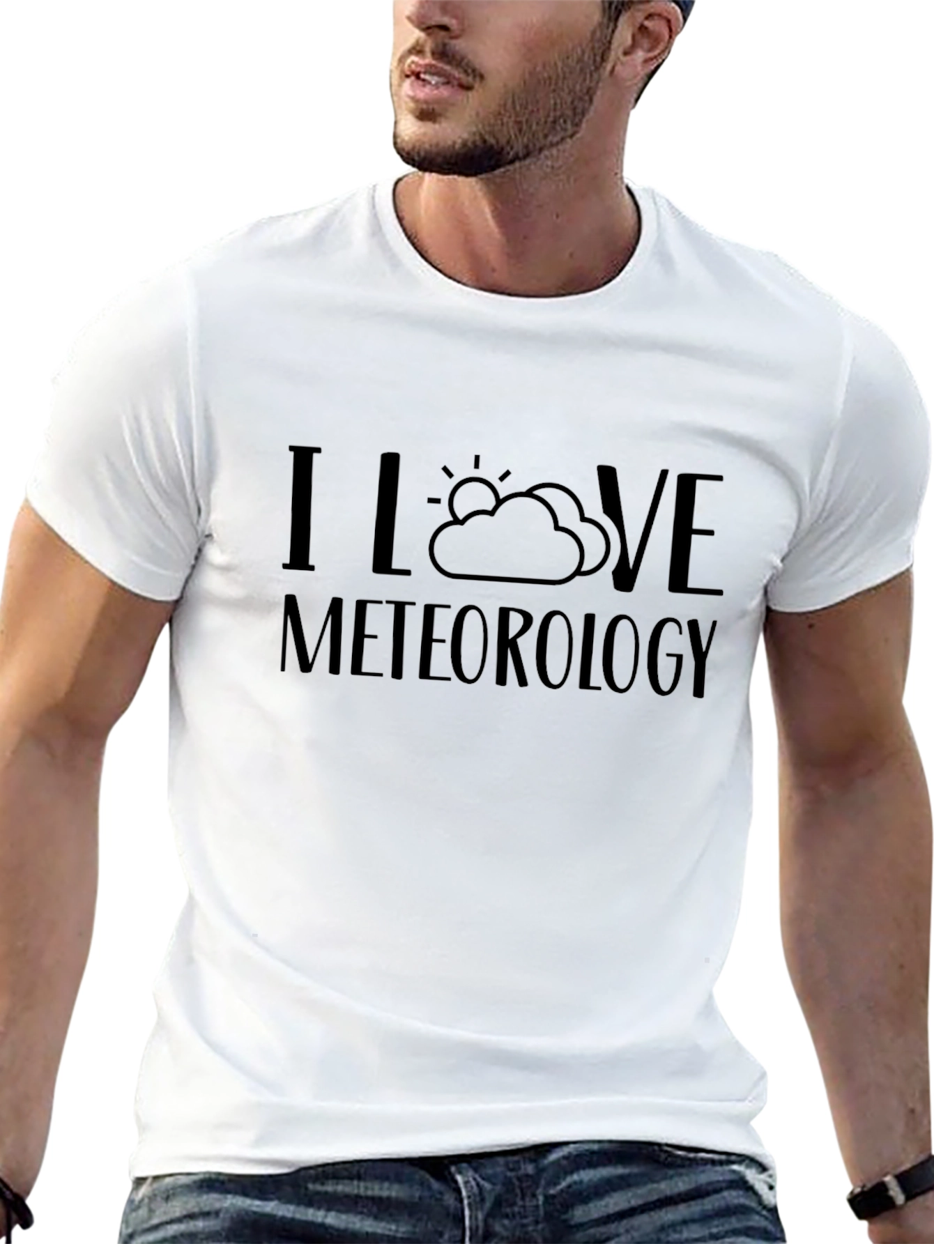 Camiseta Negra Amo la Meteorología Casual