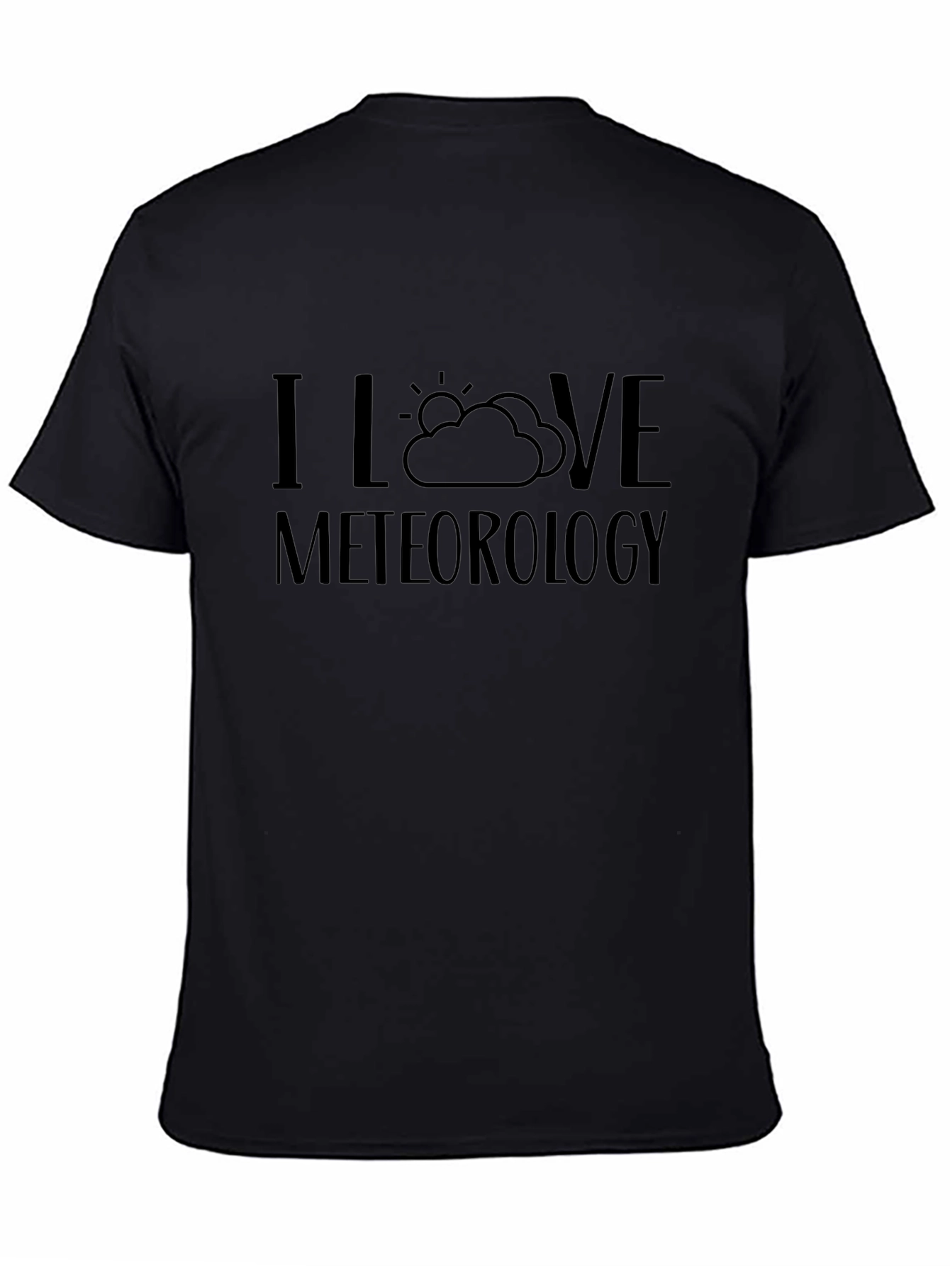 Camiseta Negra Amo la Meteorología Casual