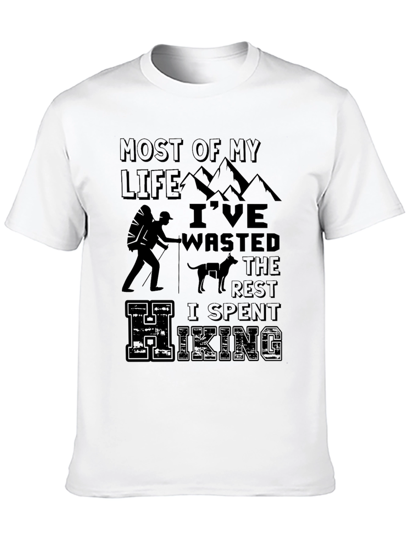 Camiseta Negra Hiking para Aventura al Aire Libre