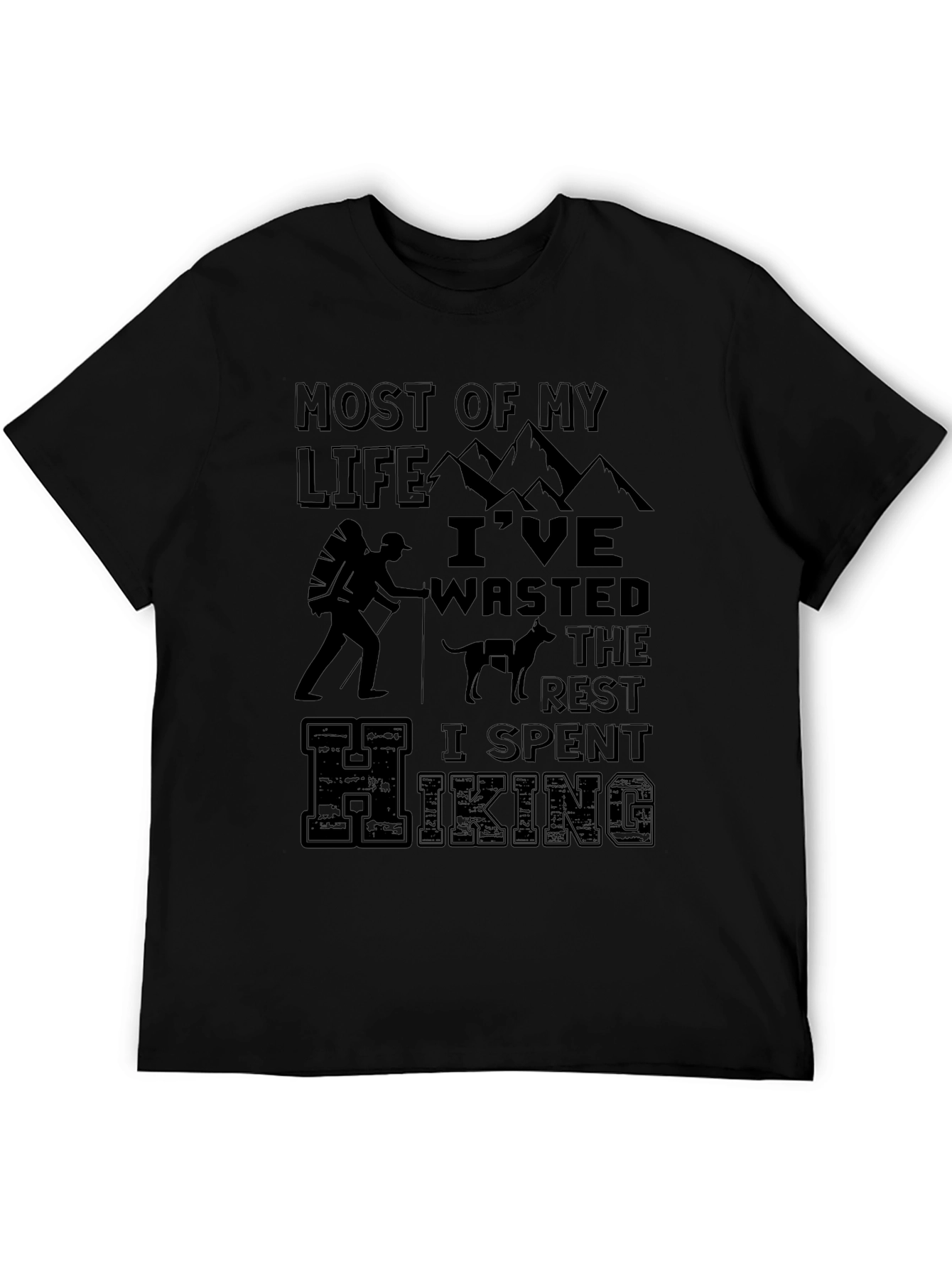Camiseta Negra Hiking para Aventura al Aire Libre