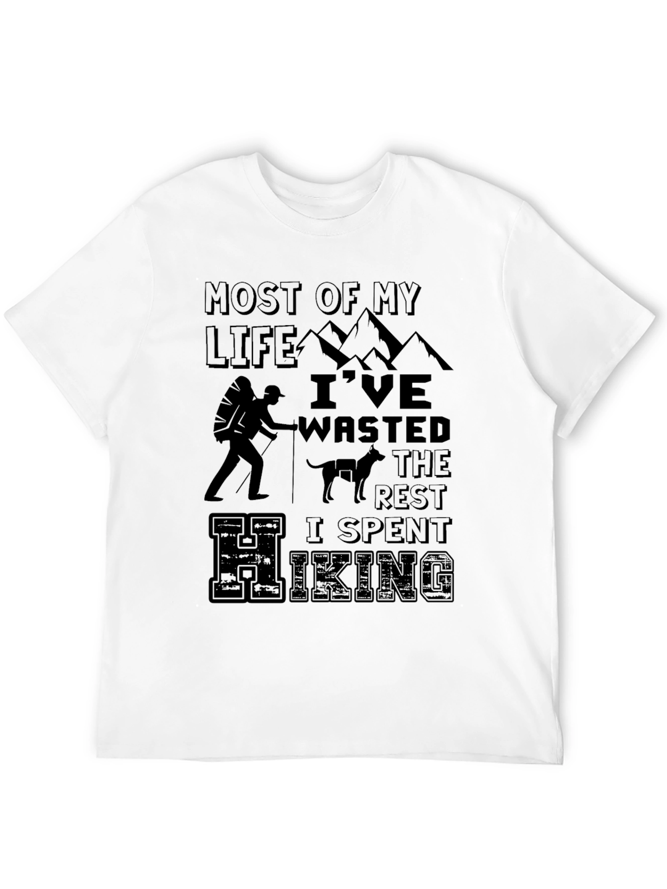 Camiseta Negra Hiking para Aventura al Aire Libre