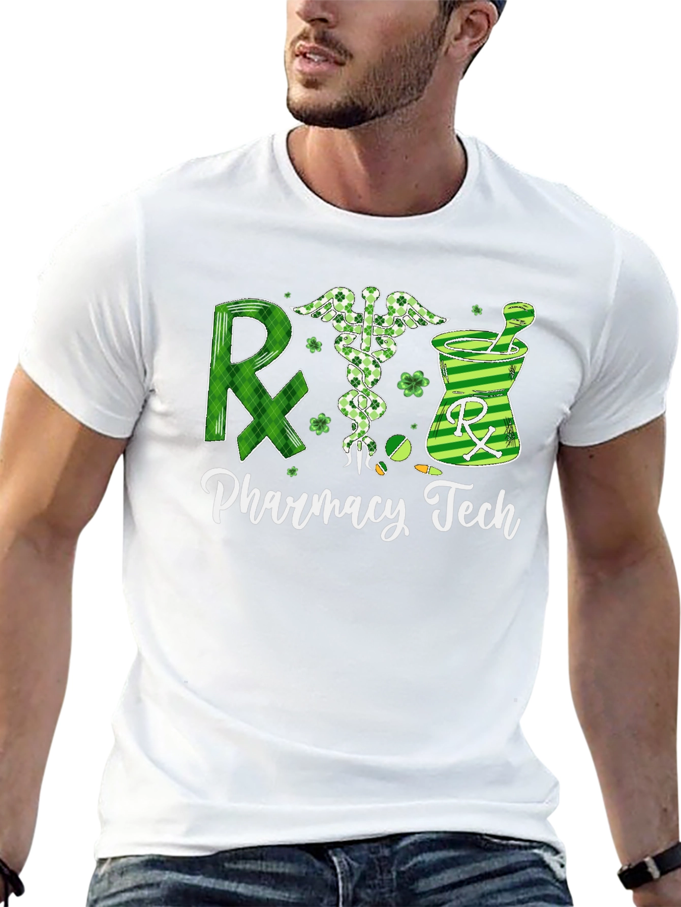 Camiseta Técnica de Farmacia Diseño Trébol