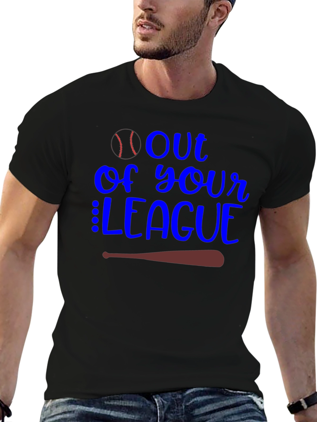 Camiseta Negra Fuera de tu Liga Béisbol