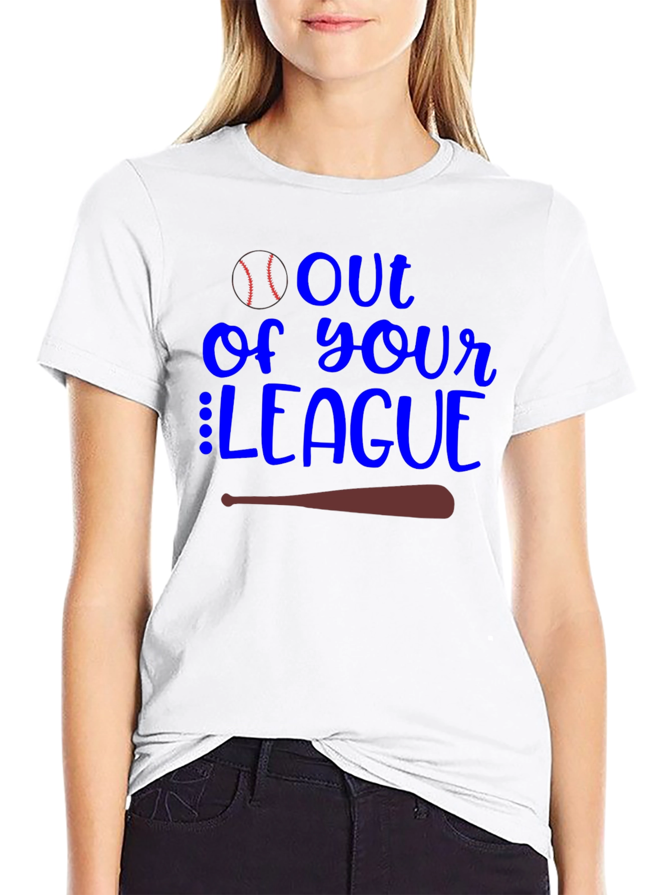 Camiseta Negra Fuera de tu Liga Béisbol