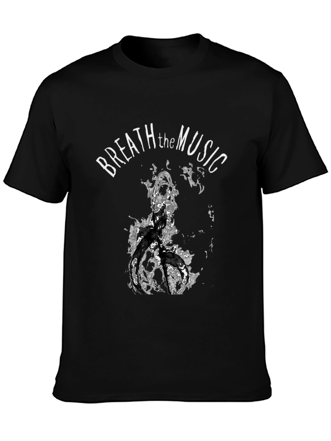 Camiseta Negra con Diseño Breath the Music