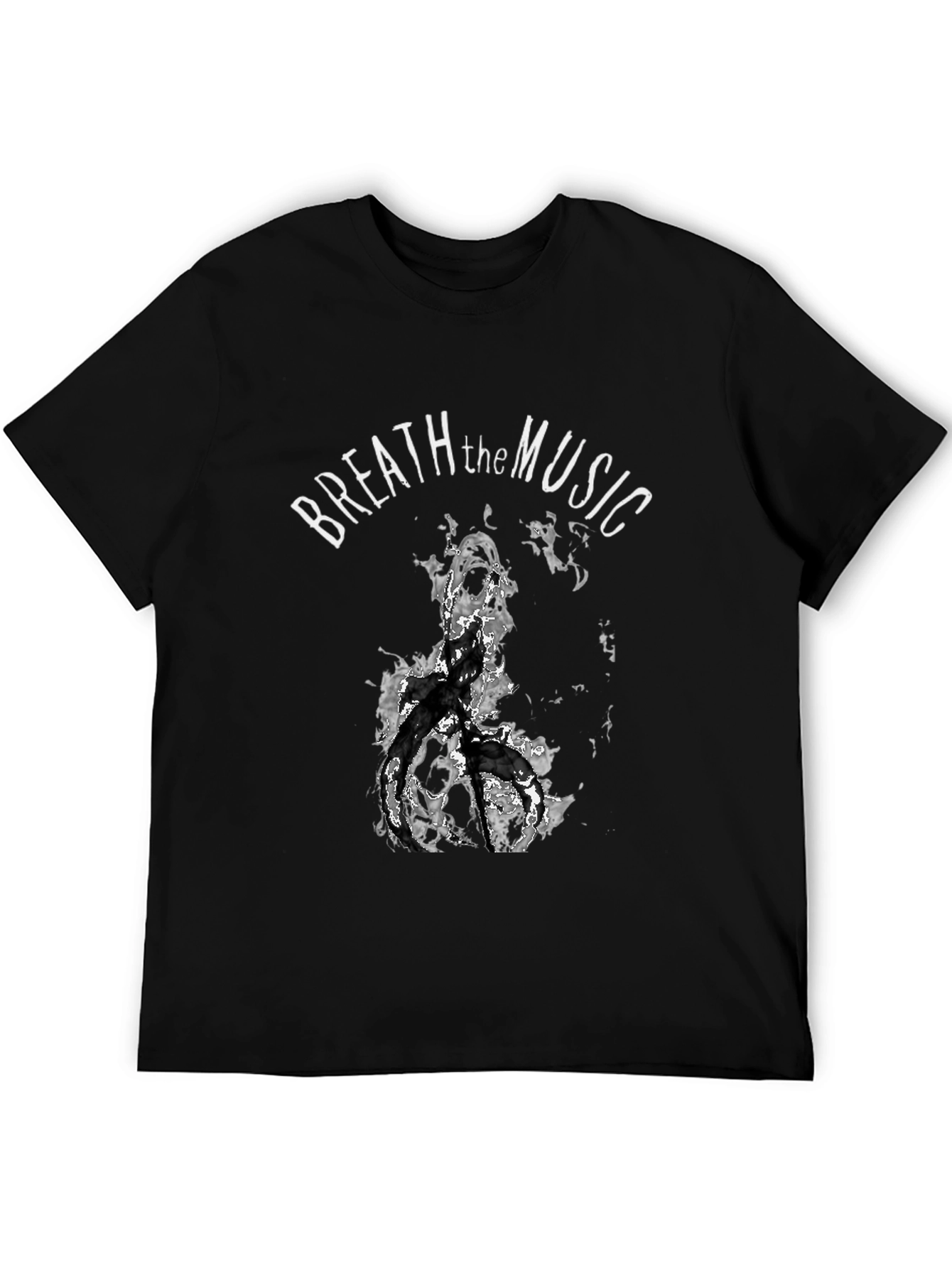 Camiseta Negra con Diseño Breath the Music