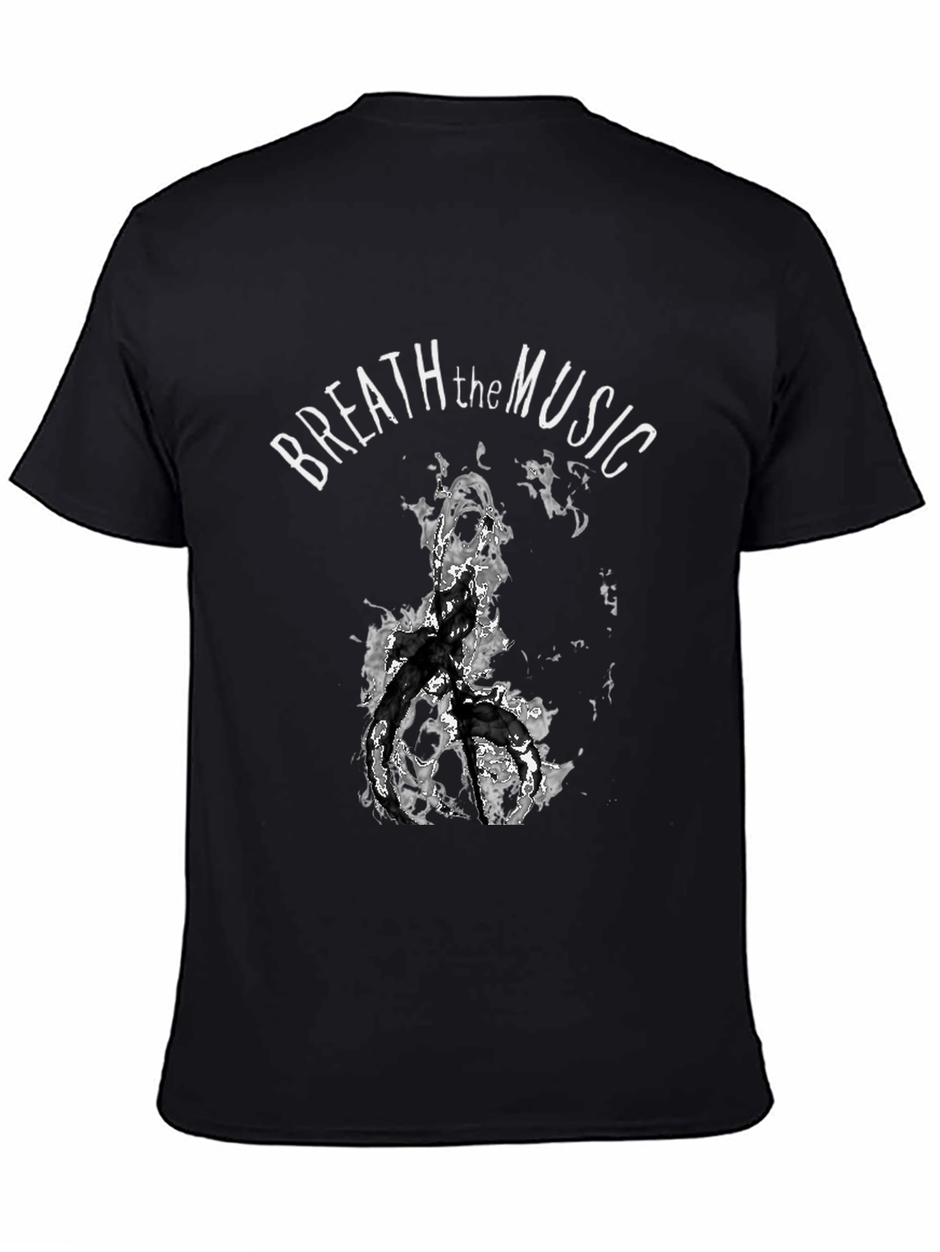 Camiseta Negra con Diseño Breath the Music