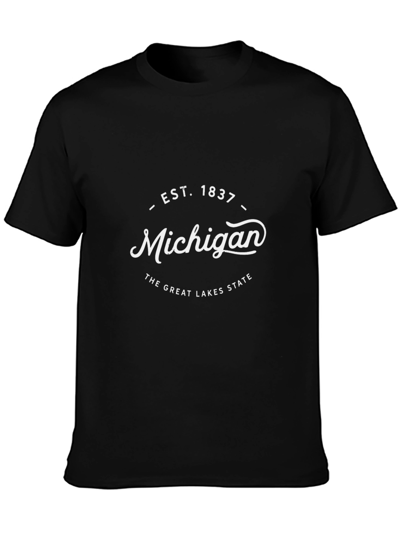 Camiseta Negra Michigan - Estado de los Grandes Lagos
