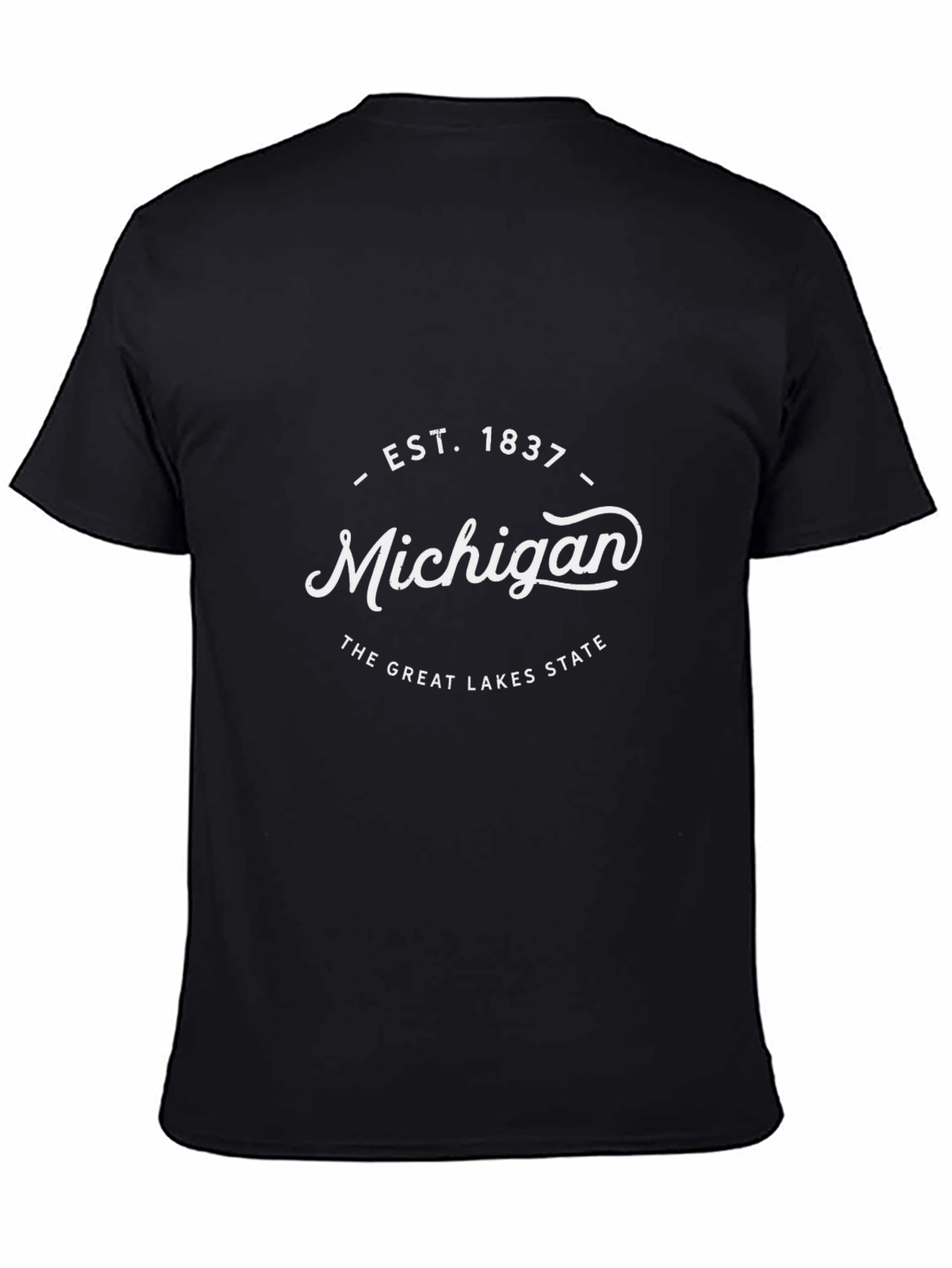 Camiseta Negra Michigan - Estado de los Grandes Lagos