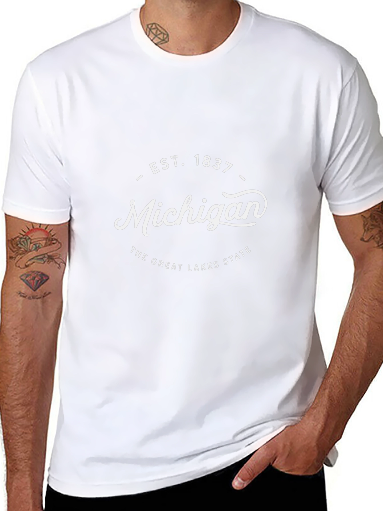 Camiseta Negra Michigan - Estado de los Grandes Lagos